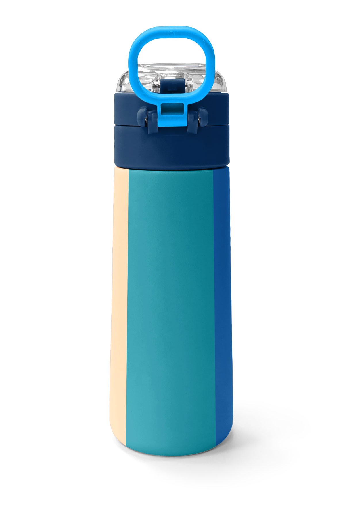 Coral High Kids Renkli Çizgili Desenli Pipetli ve Direkt İçim Çelik Termos 500 ml 31879