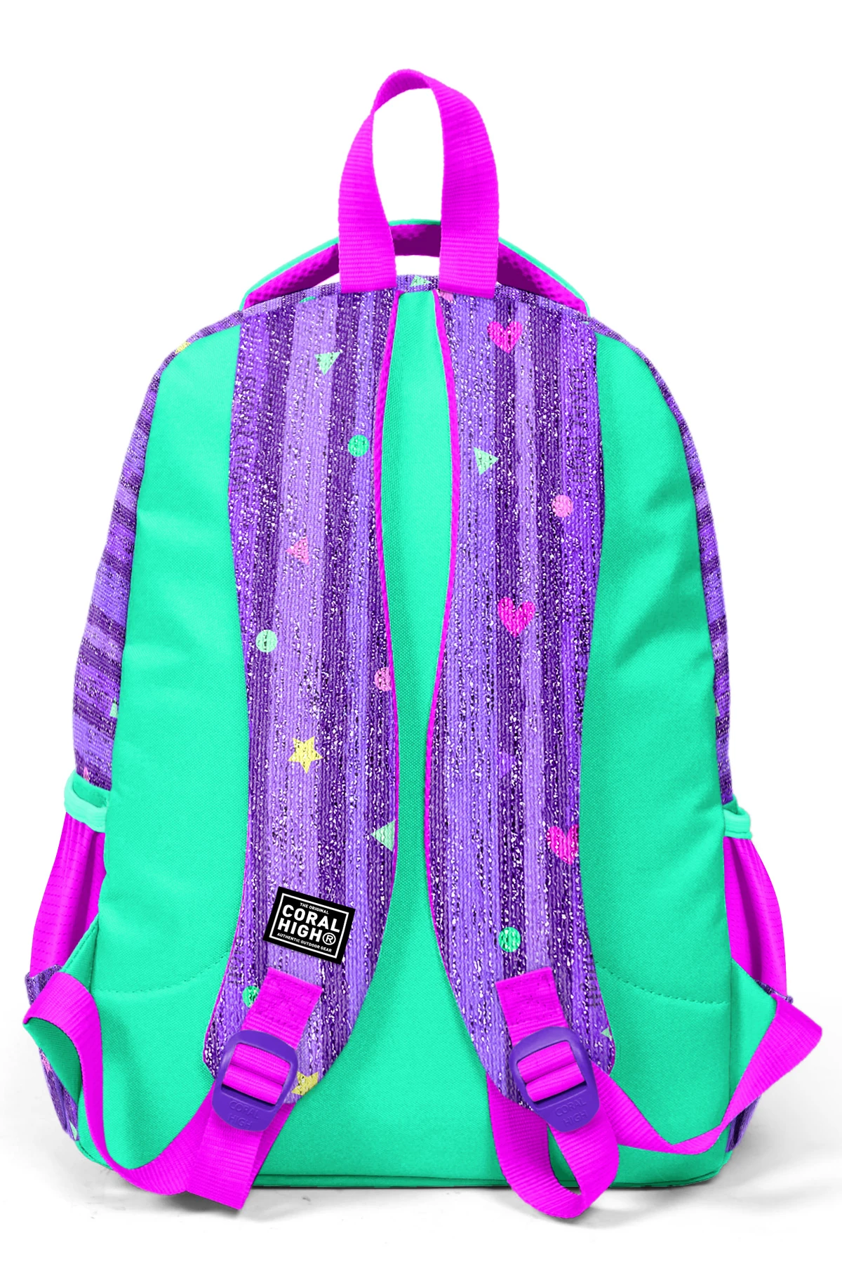 Coral High Kids Mor Su Yeşili Unicorn Desenli Üç Bölmeli Okul Sırt Çantası 23487