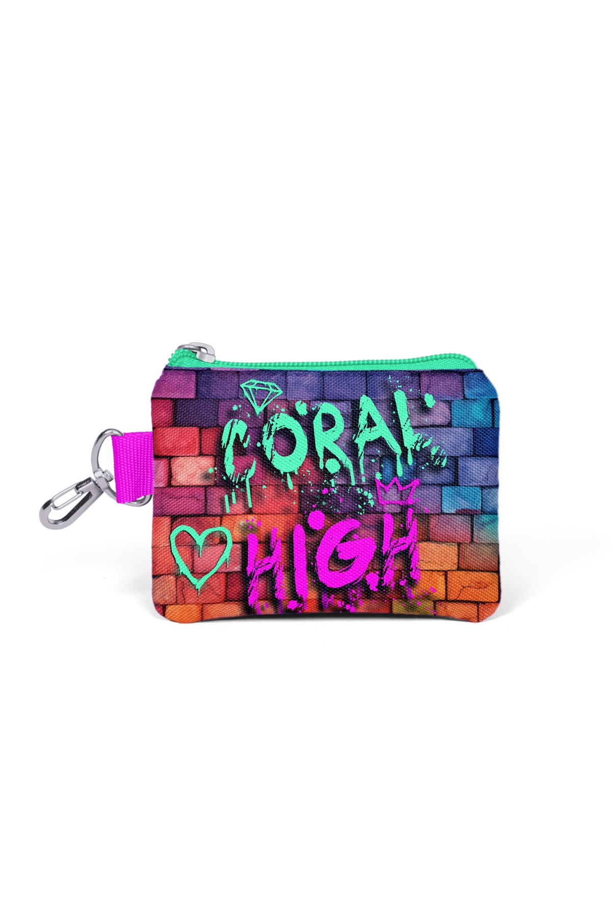 Coral High Pembe Lacivert Grafiti Yazılı Thermo Beslenme Çantası Bozuk Para Çantası 21898