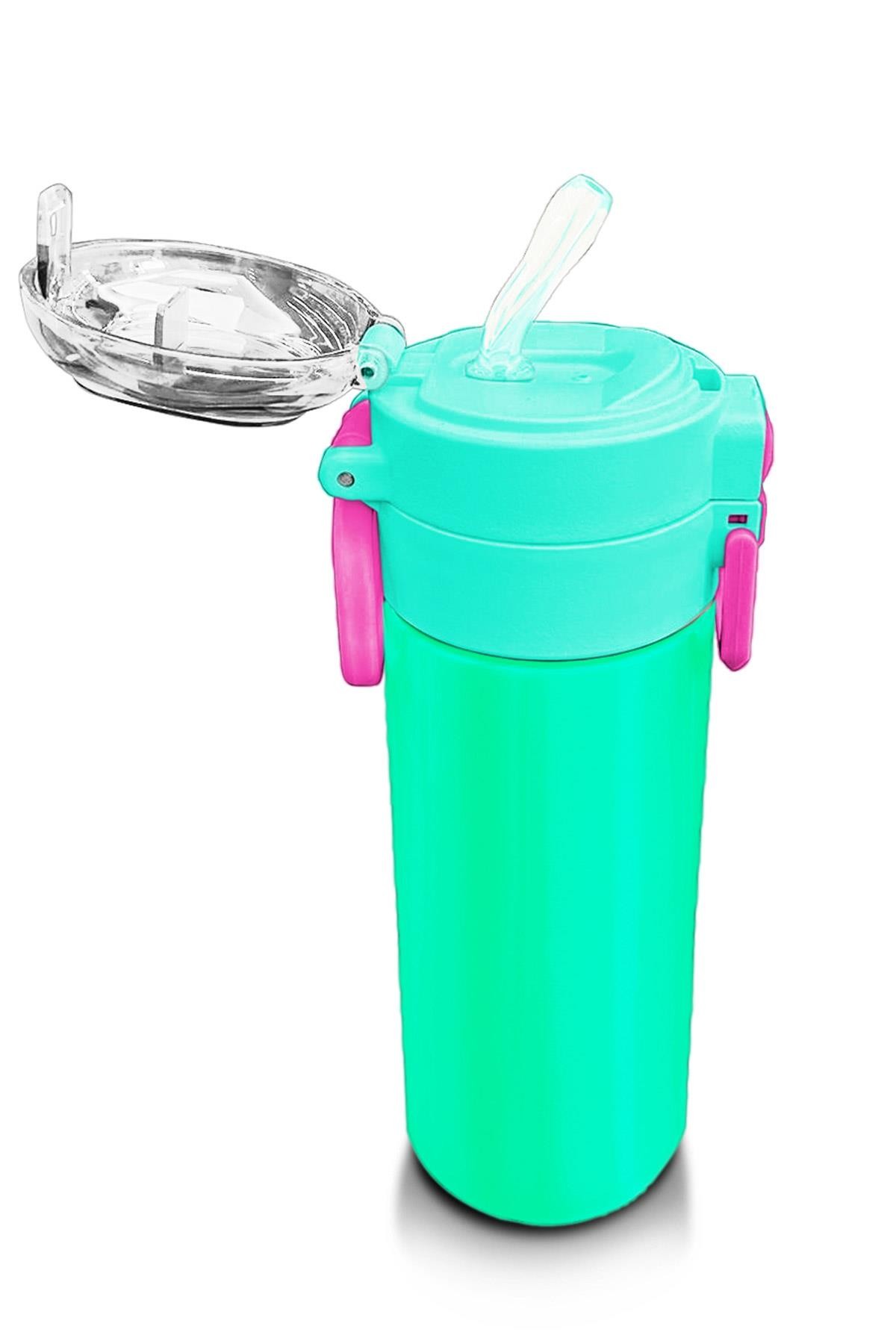 Coral High Kids Pembe Su Yeşili Pipetli ve Direkt İçim Çelik Termos 500 ml 31825