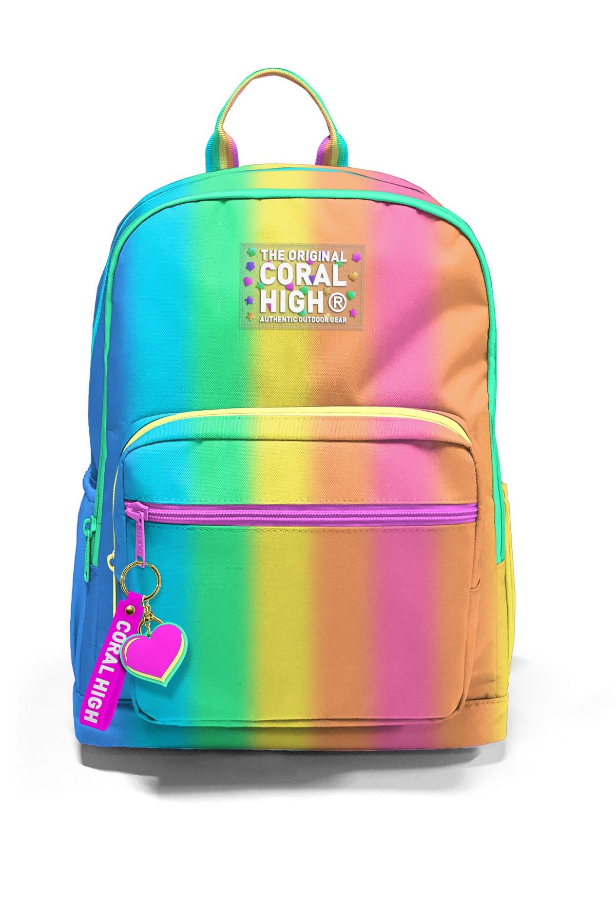 Coral High Renkli Çizgili Okul Sırt Çantası 23673