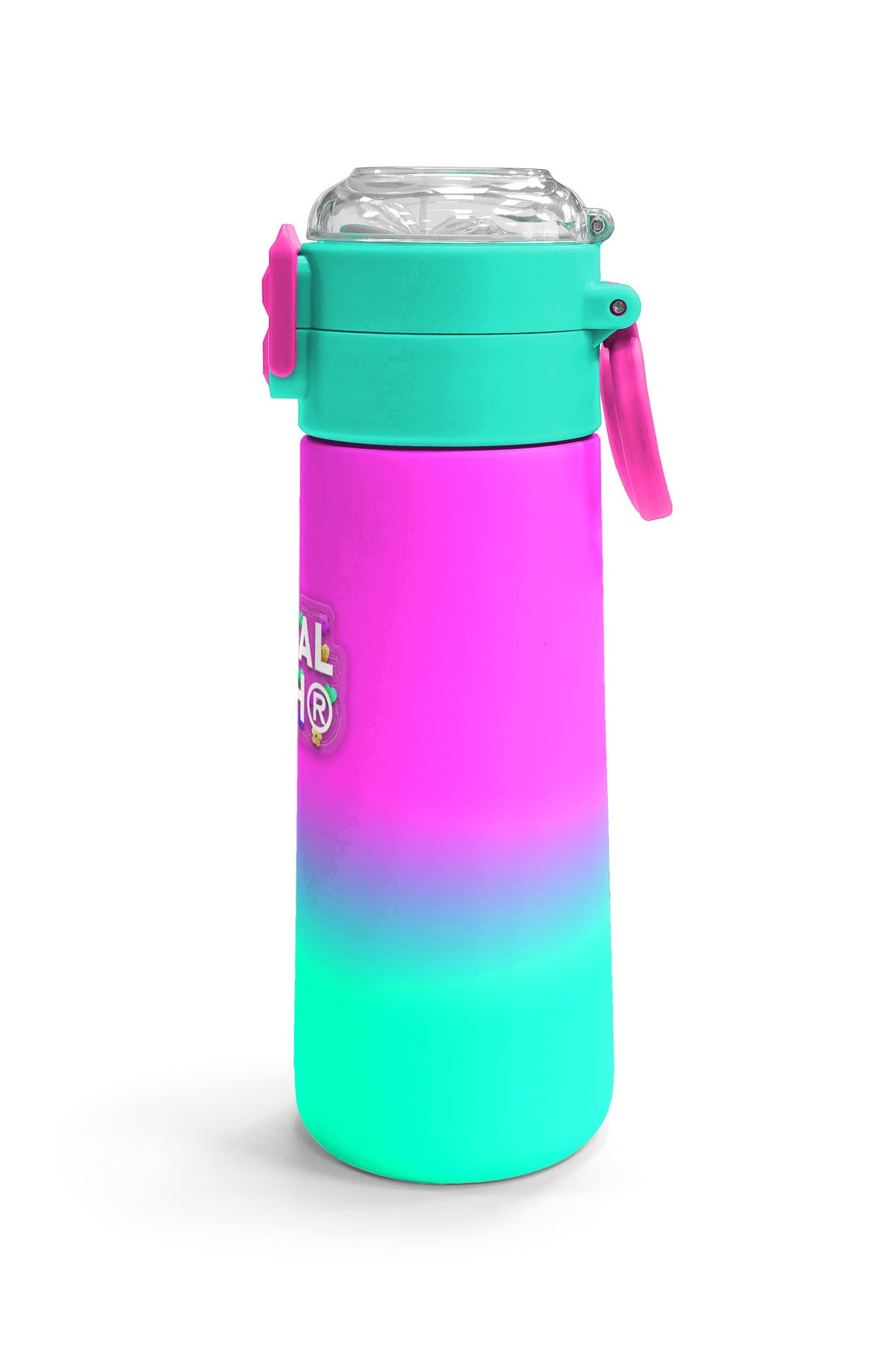 Coral High Kids Pembe Su Yeşili Renk Geçişli Pipetli ve Direkt İçim Çelik Termos 500 ml 31838