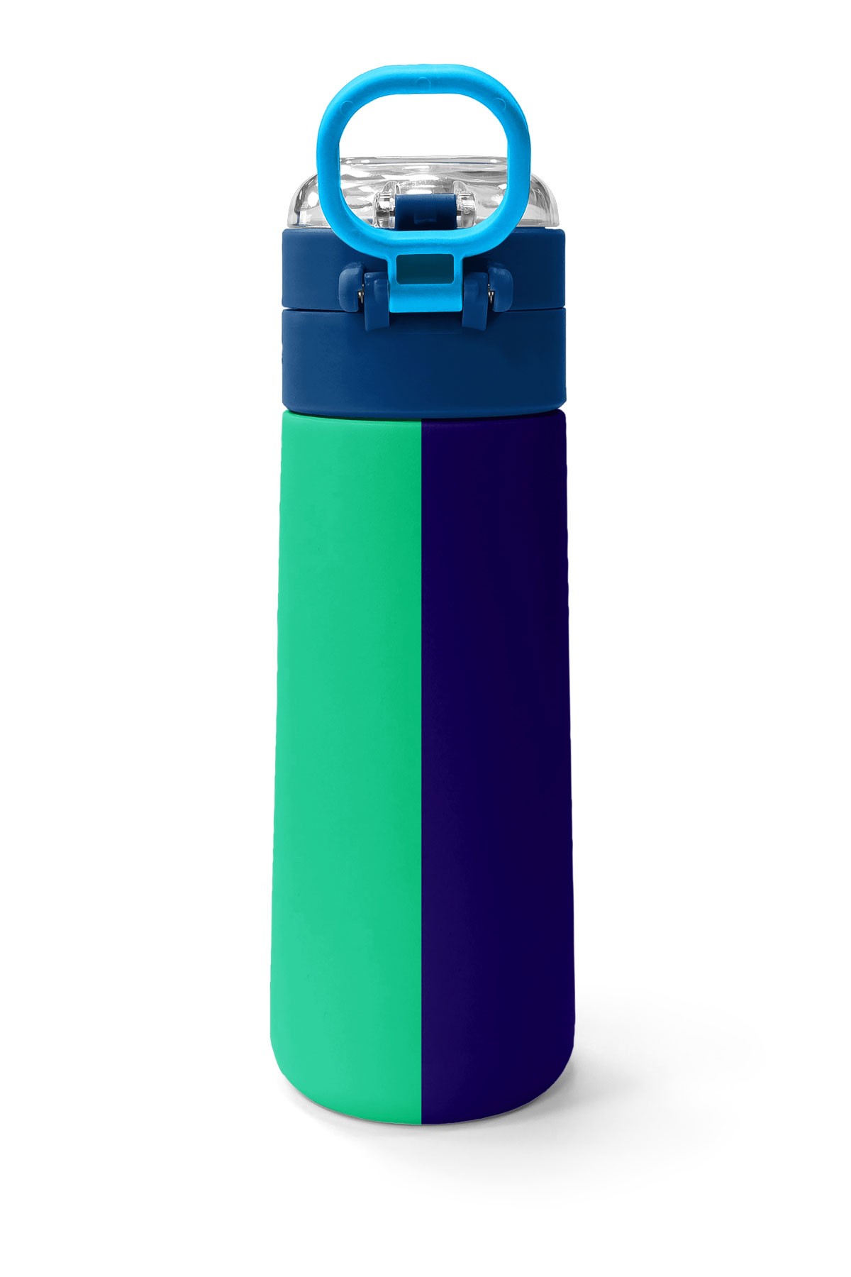Coral High Kids Lacivert Mavi Çizgili Pipetli ve Direkt İçim Çelik Termos 500 ml 31997