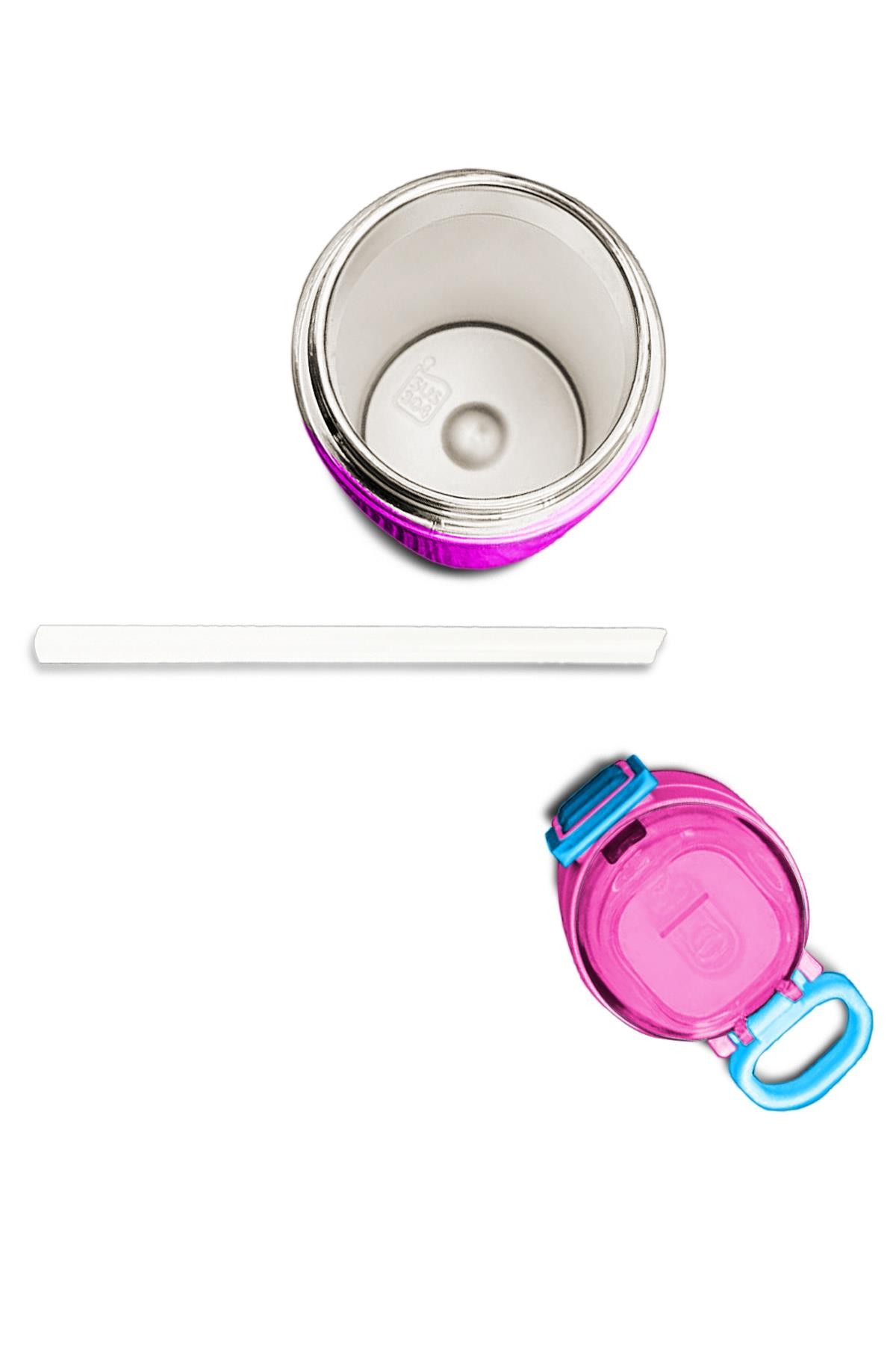 Coral High Kids Pembe Pipetli ve Direkt İçim Çelik Termos 500 ml 31843