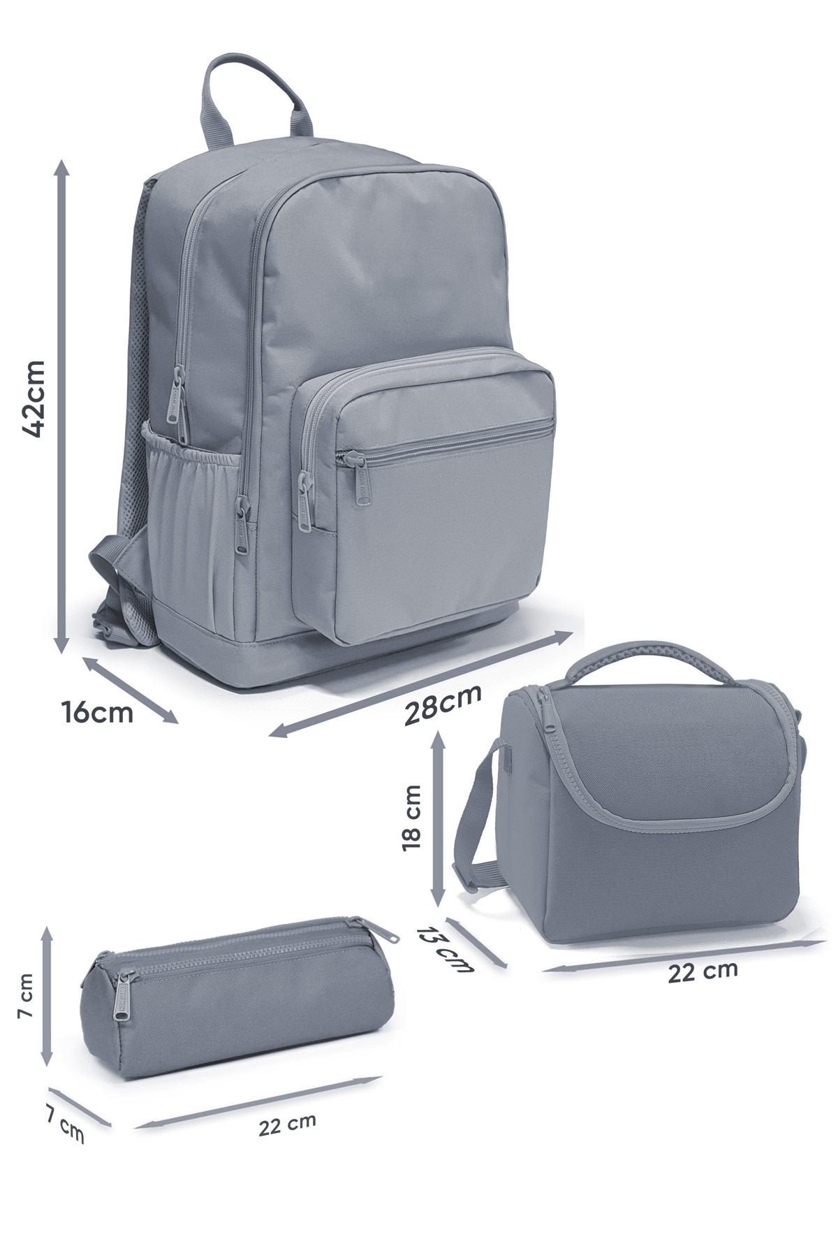 Coral High Lacivert Saks Kamuflaj Desenli 3’lü Okul Çanta Seti SET0123689