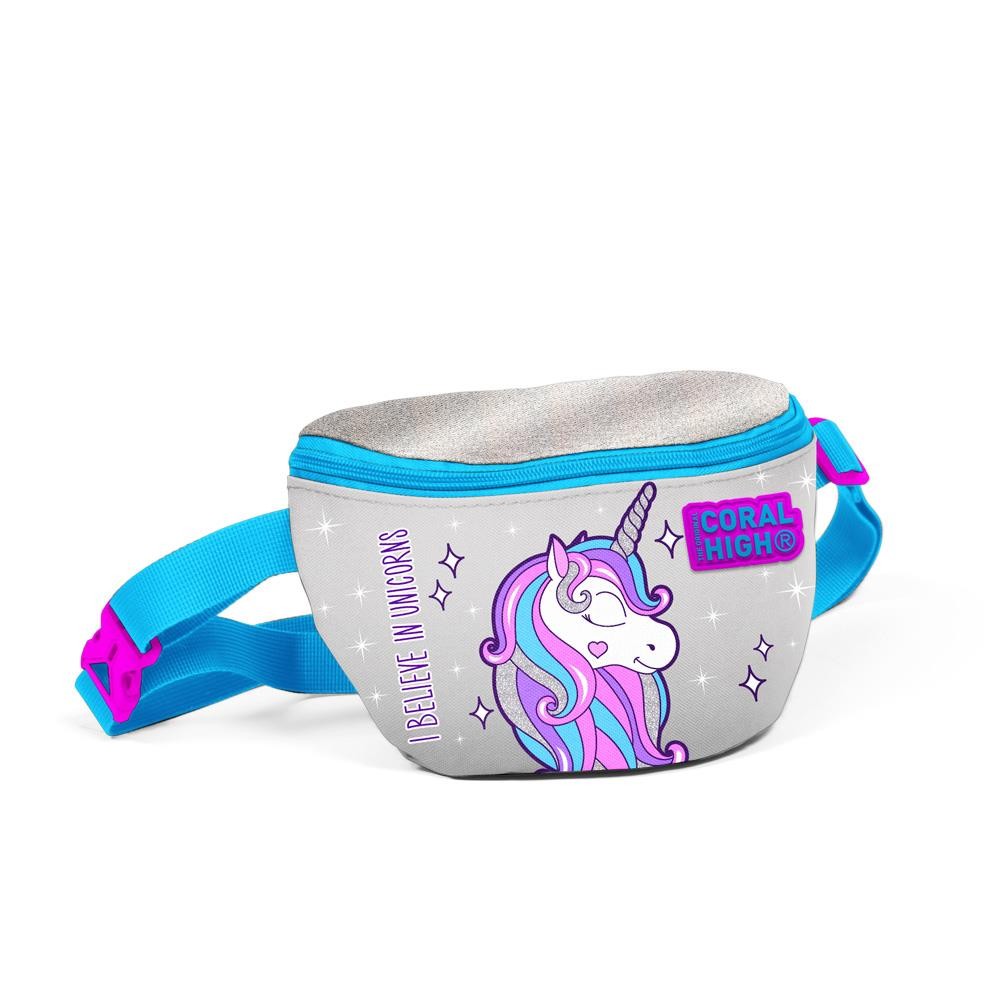 Coral High Kids Pembe Gümüş Unicorn Desenli Bel Çantası 22490