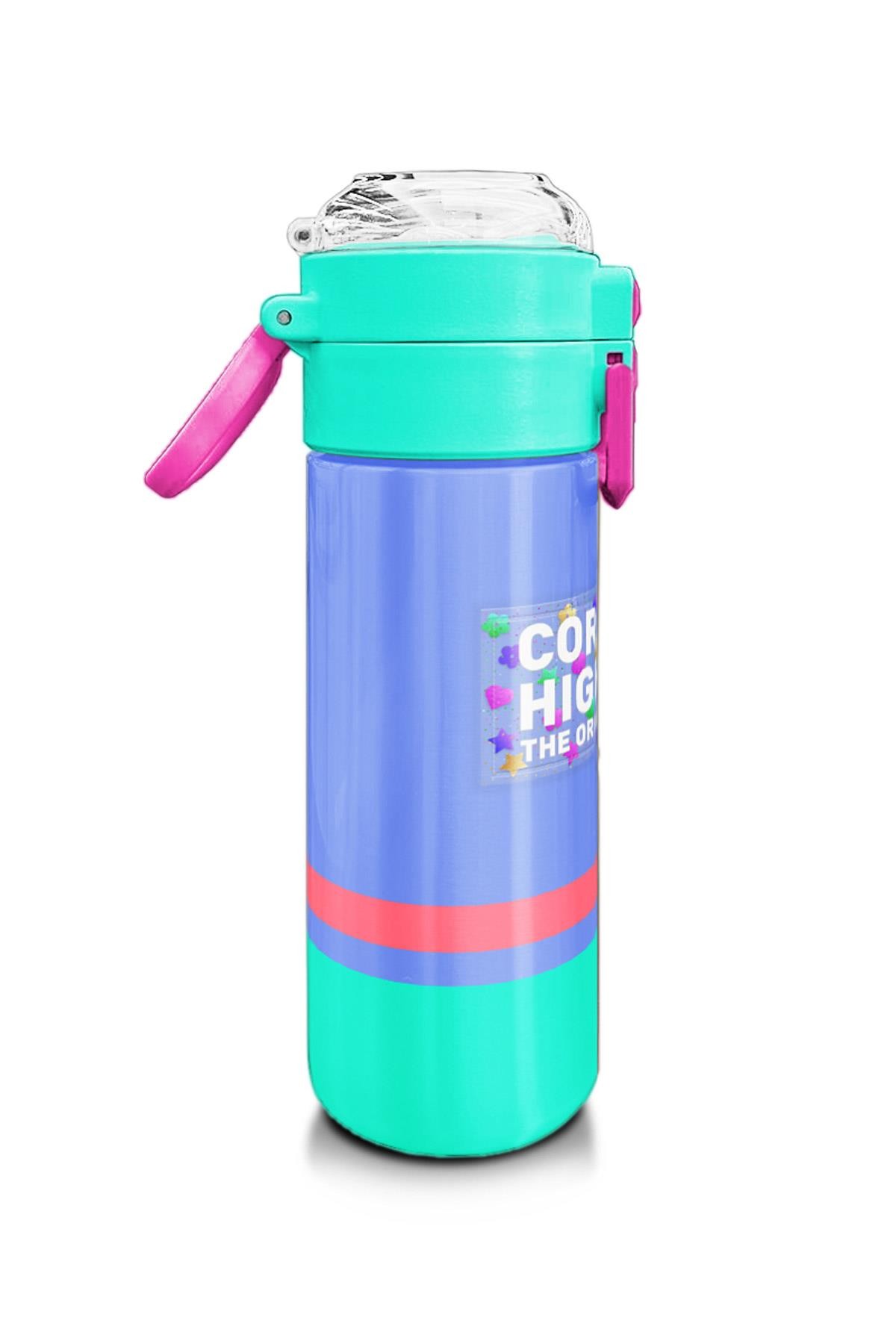 Coral High Kids Derin Mavi Renkli Pipetli ve Direkt İçim Çelik Termos 500 ml 31854