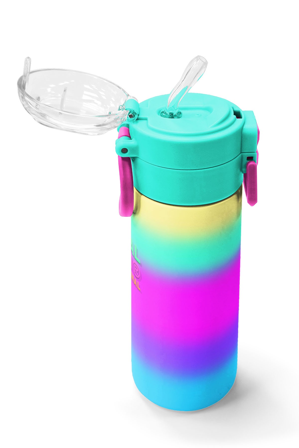 Coral High Kids Renk Geçişli Desenli Pipetli ve Direkt İçim Çelik Termos 500 ml 31924