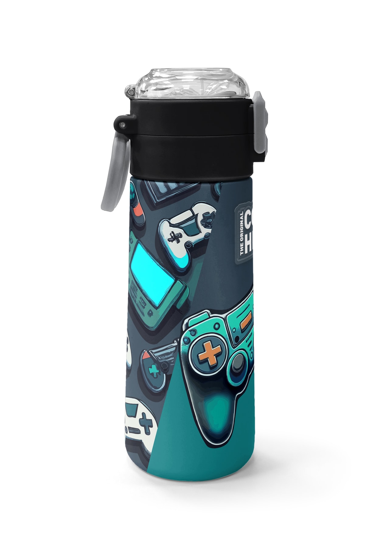 Coral High Kids Nefti Gamer Desenli Pipetli ve Direkt İçim Çelik Termos 500 ml 31861