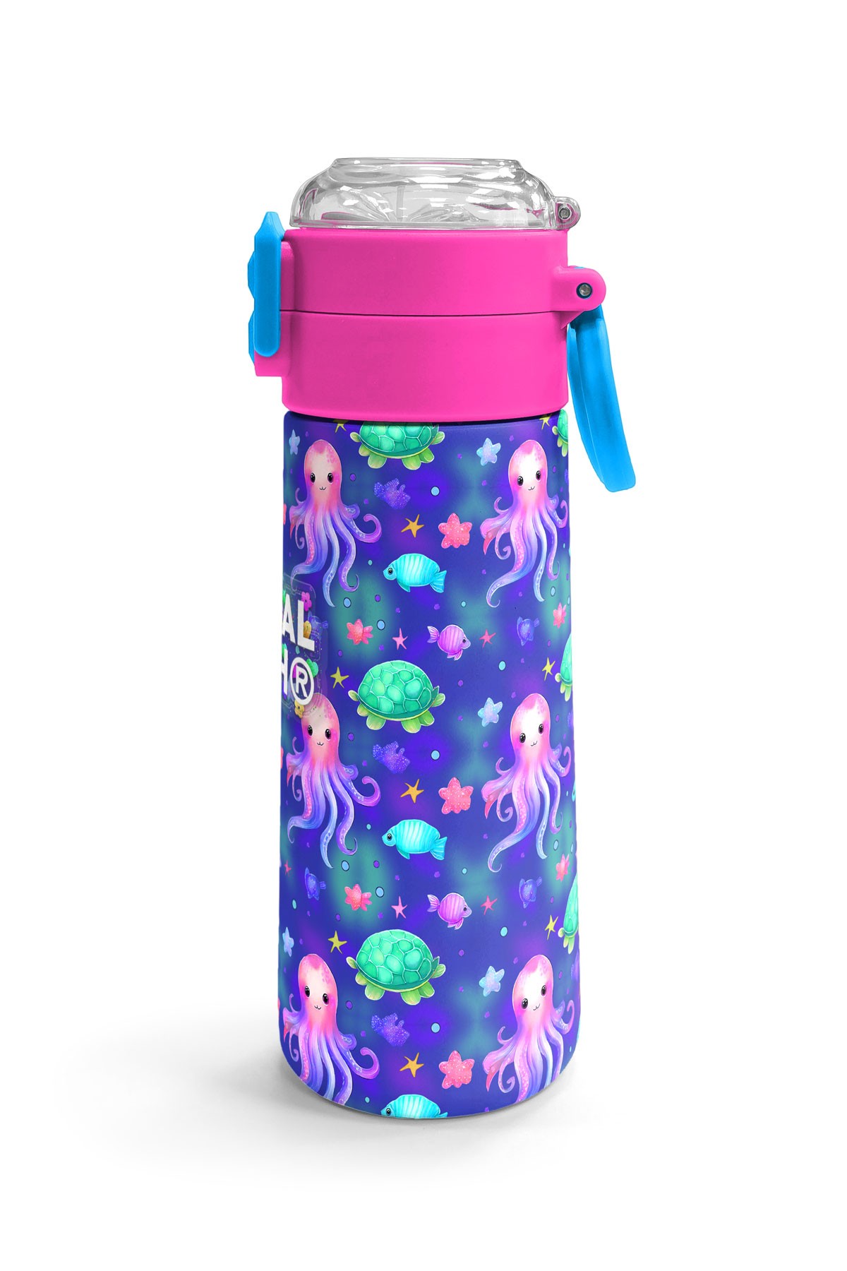 Coral High Kids Lavanta Turkuaz Deniz Temalı Pipetli ve Direkt İçim Çelik Termos 500 ml 31860