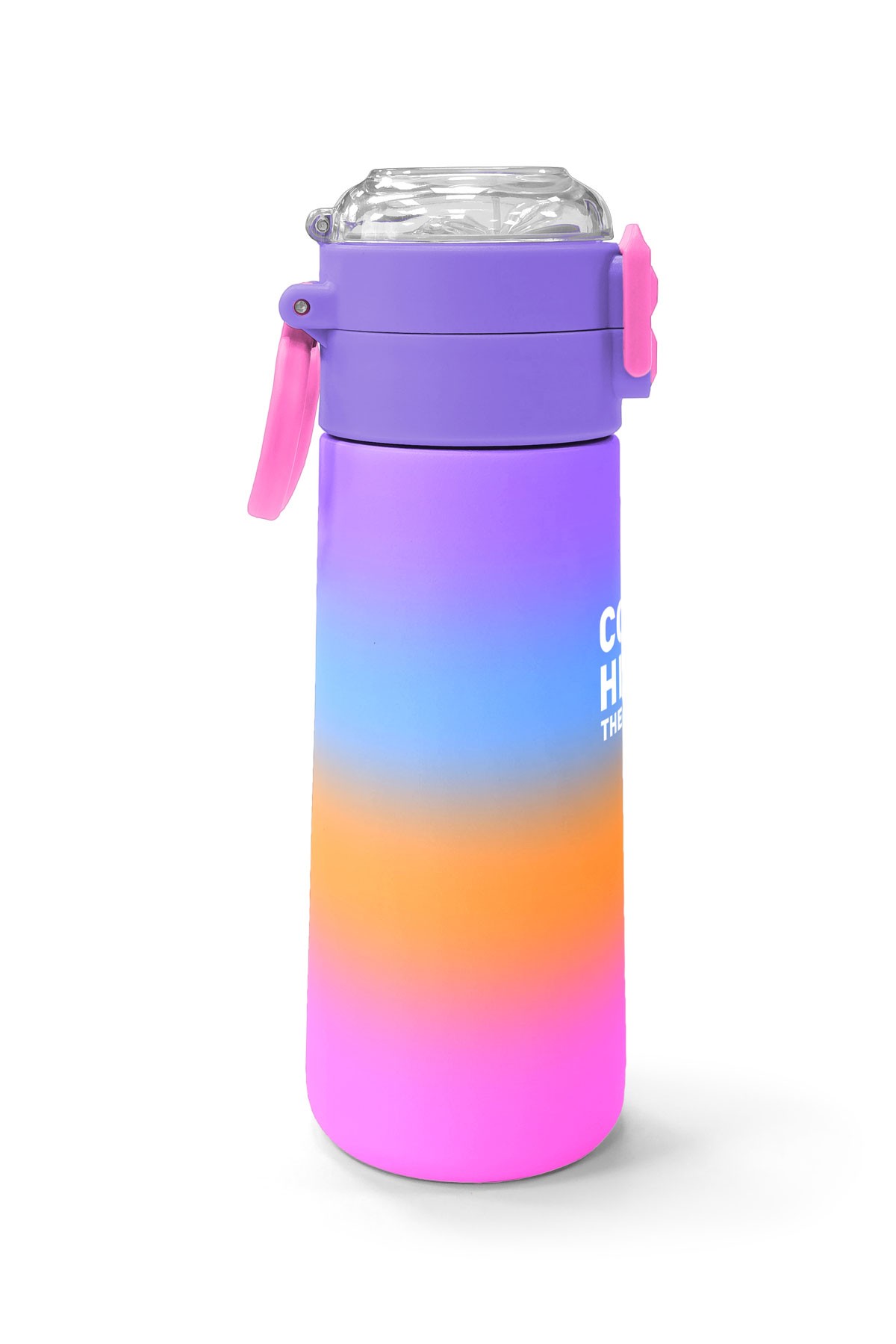 Coral High Kids Renk Geçişli Desenli Pipetli ve Direkt İçim Çelik Termos 500 ml 31875