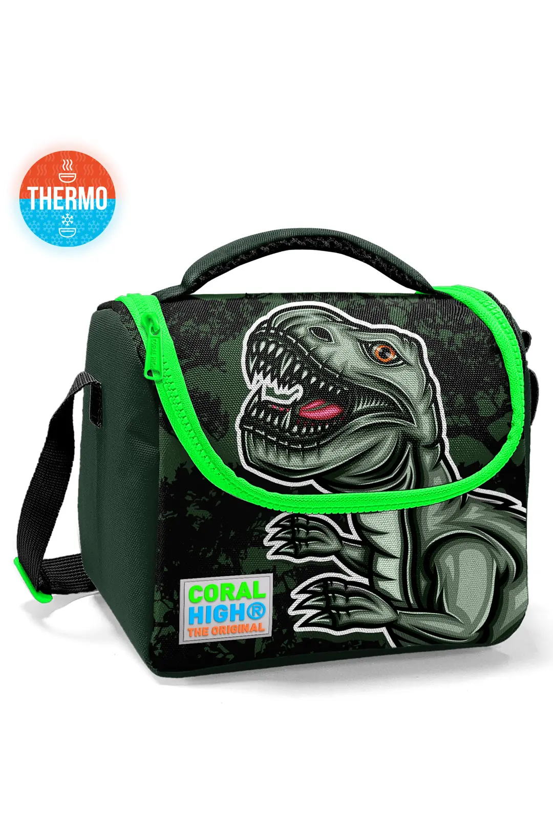 Coral High Kids Koyu Yeşil Siyah Dinozor Desenli Thermo Besl