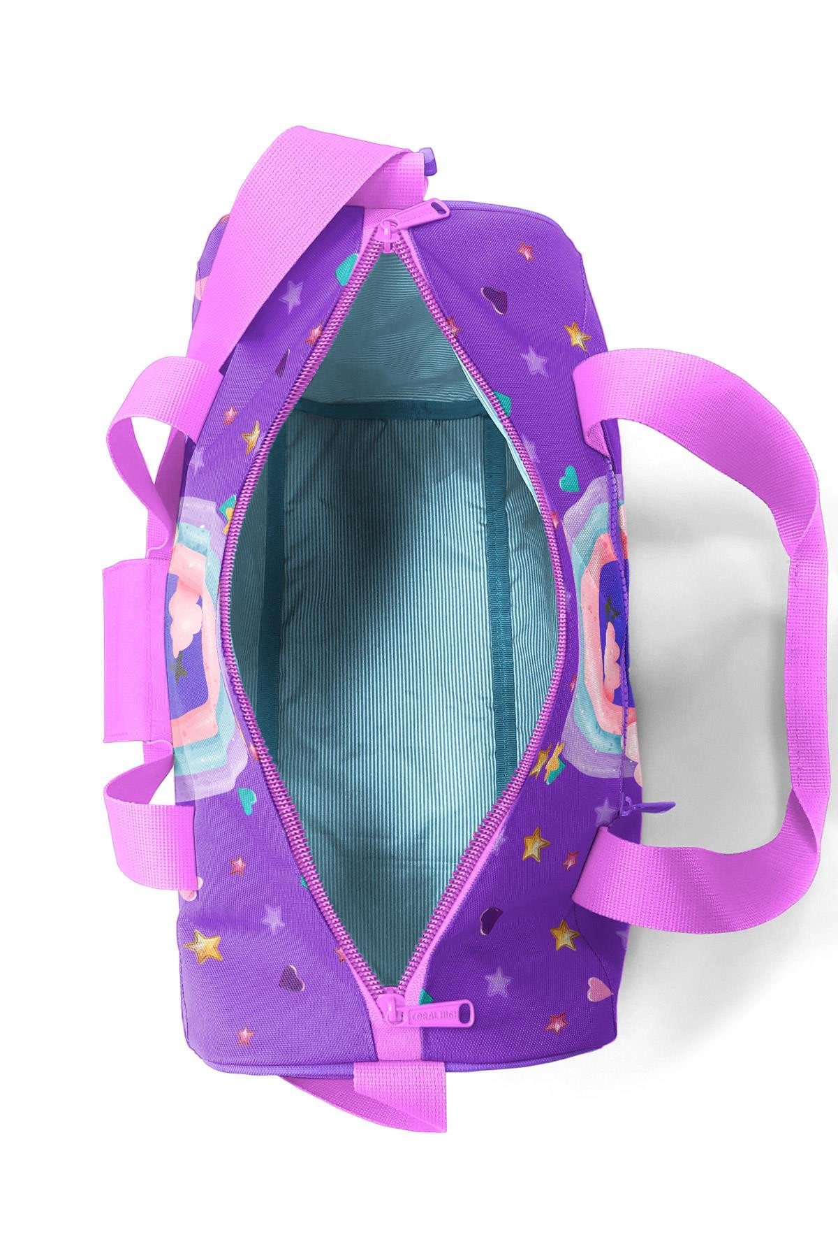 Coral High Mor Pembe Unicorn Dondurma Desenli Spor Çantası 27542
