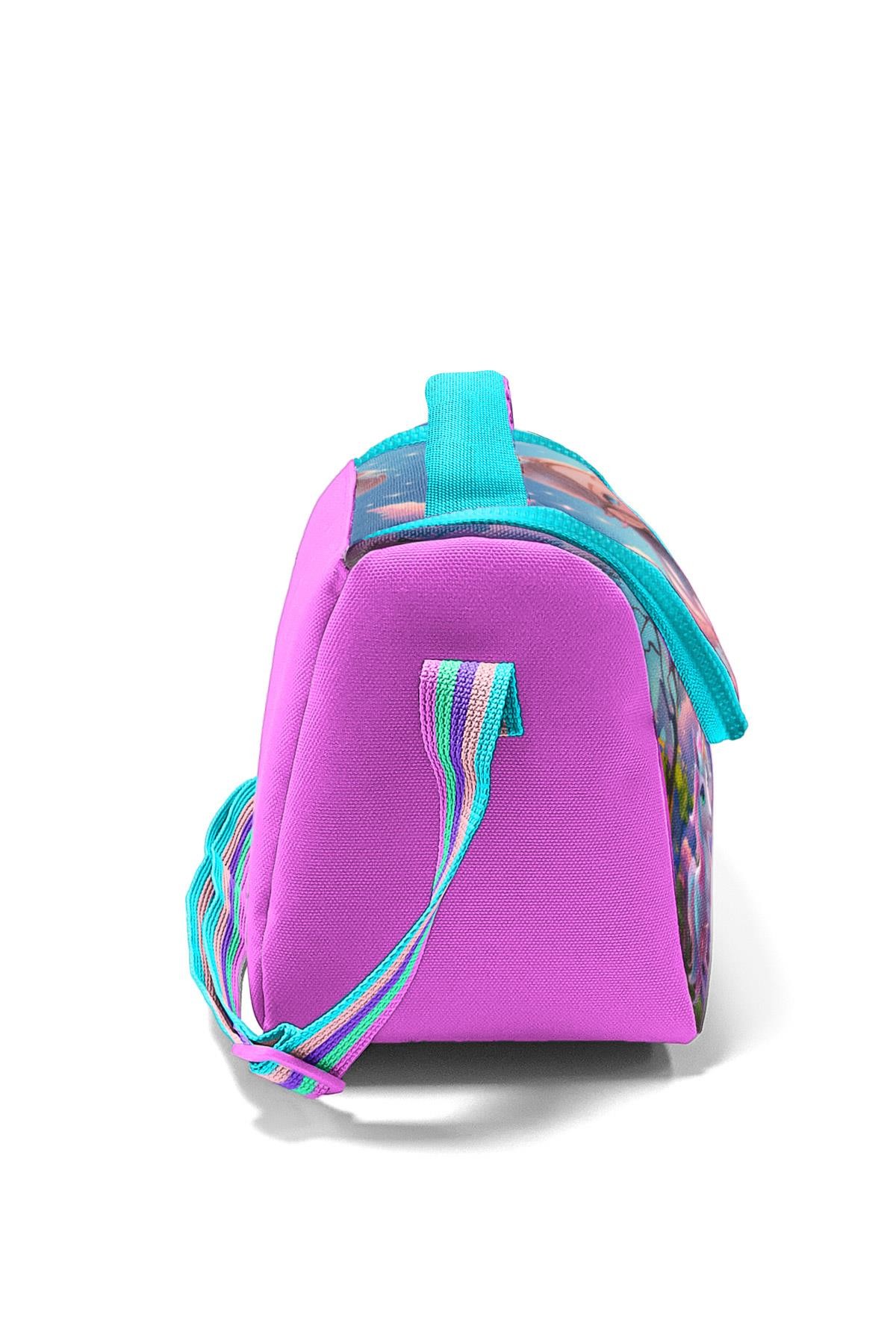 Coral High Kids Turkuaz Pembe Anime Kız Desenli Thermo Beslenme Çantası 12781