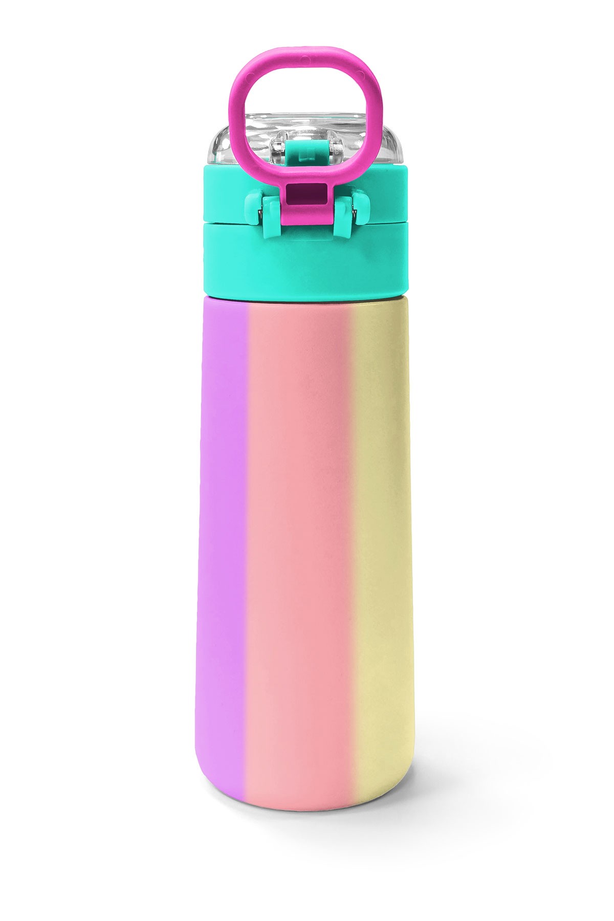 Coral High Kids Renkli Çizgili Pipetli ve Direkt İçim Çelik Termos 500 ml 31844