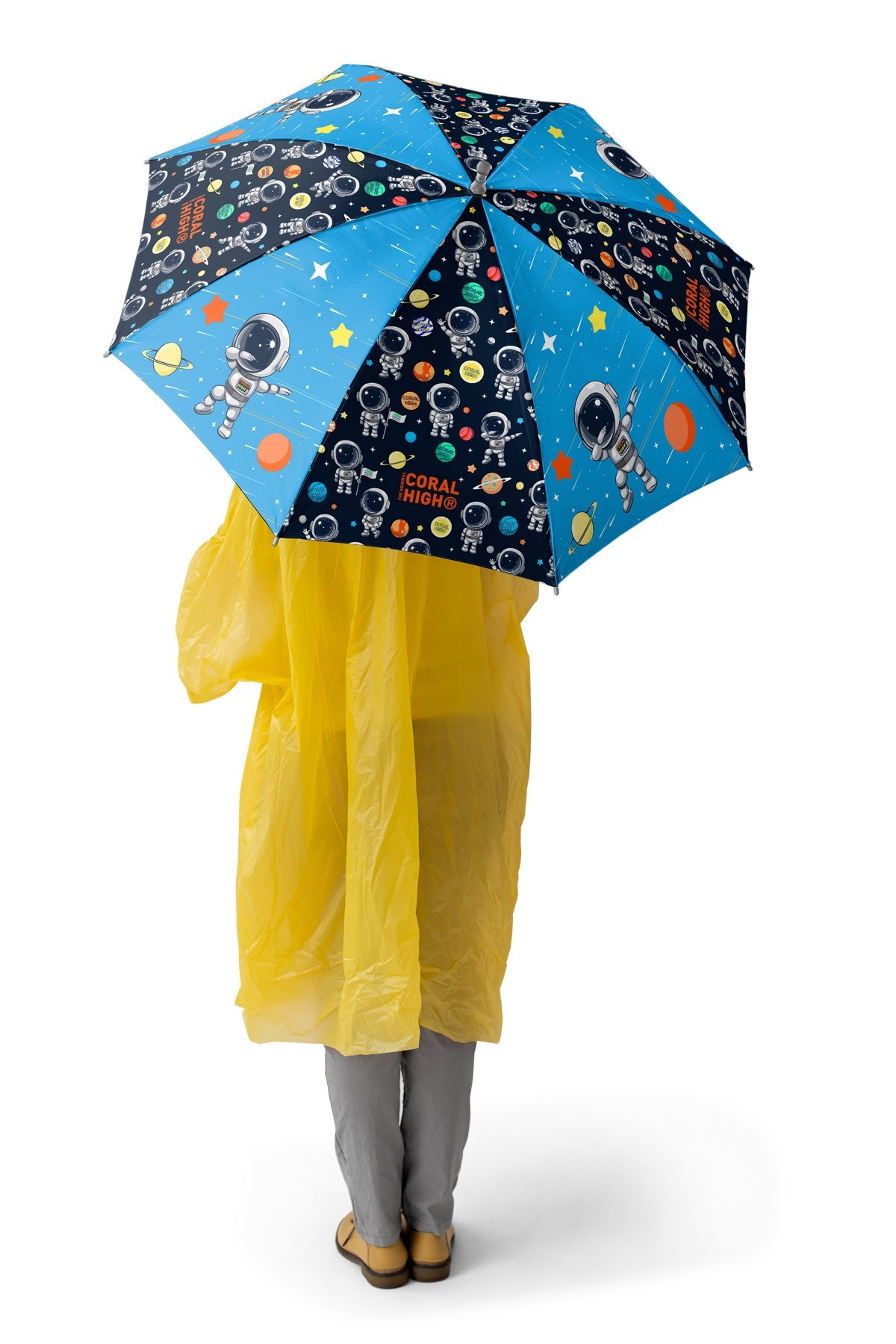 Coral High Kids Lacivert Mavi Astronot Desenli Çocuk Şemsiyesi 12673