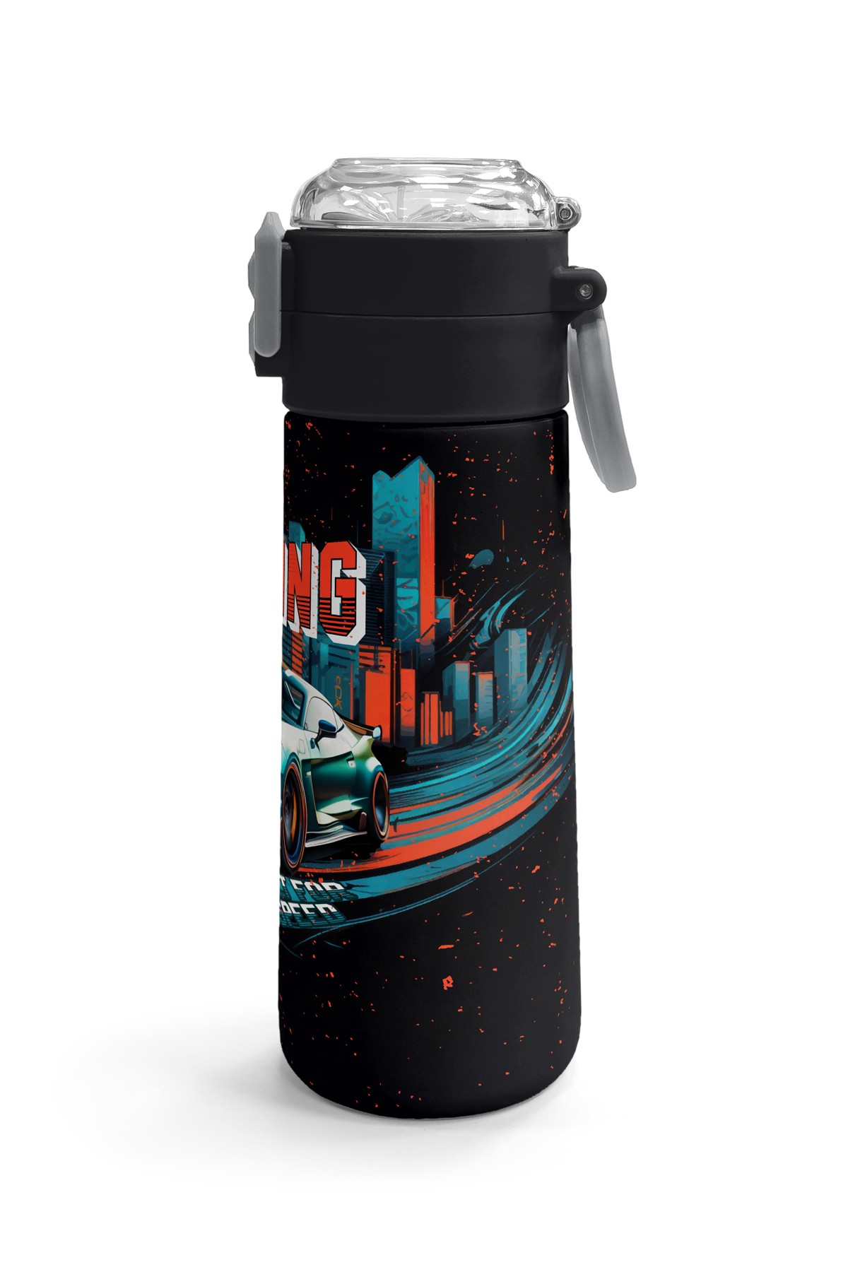 Coral High Kids Nefti Yarış Arabası Desenli Pipetli ve Direkt İçim Çelik Termos 500 ml 31966
