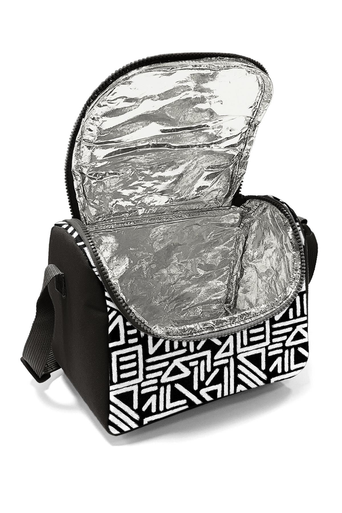 Coral High Kids Siyah Beyaz Geometrik Desenli Thermo Beslenme Çantası 22782