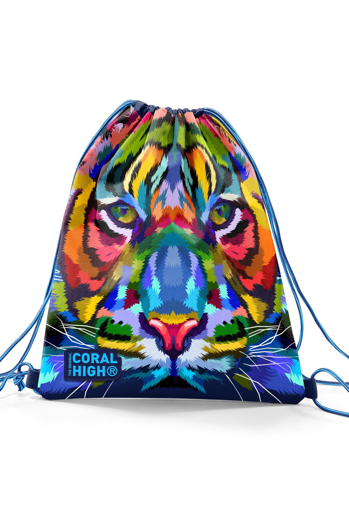 Coral High Kids Lacivert Mavi Kaplan Desenli İpli Büzgülü Sırt Çantası 22688