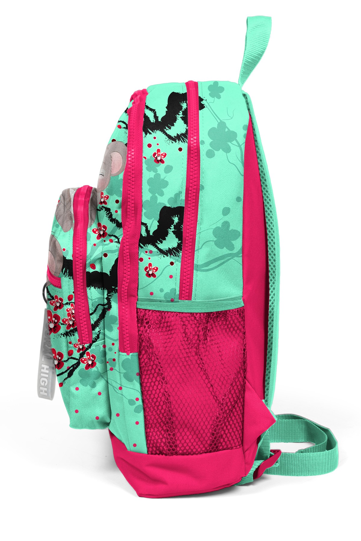 Coral High Kids Su Yeşili Neon Mercan Koala Desenli Dört Bölmeli Okul Sırt Çantası 23713