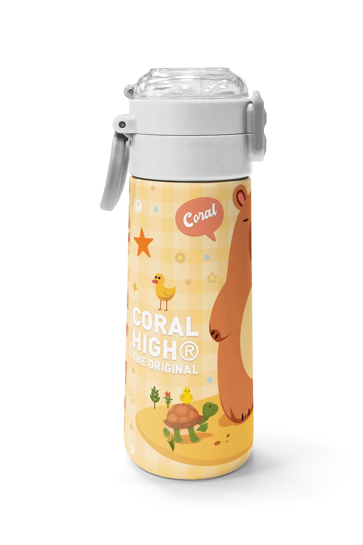 Coral High Kids Kapibara  Desenli Pipetli ve Direkt İçim Çelik Termos 500 ml 31793