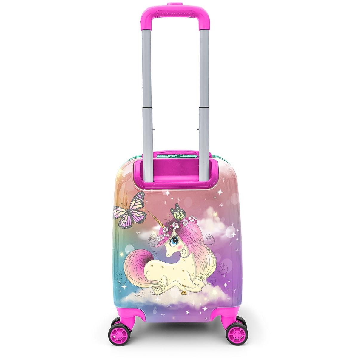 Coral High Kids Pembe Su Yeşili Unicornlu Kız Desenli Çocuk Valizi 16704