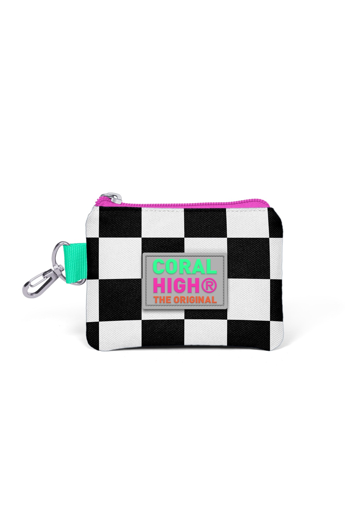 Coral High Kids Neon Pembe Dama Desenli Bozuk Para Çantası 21801