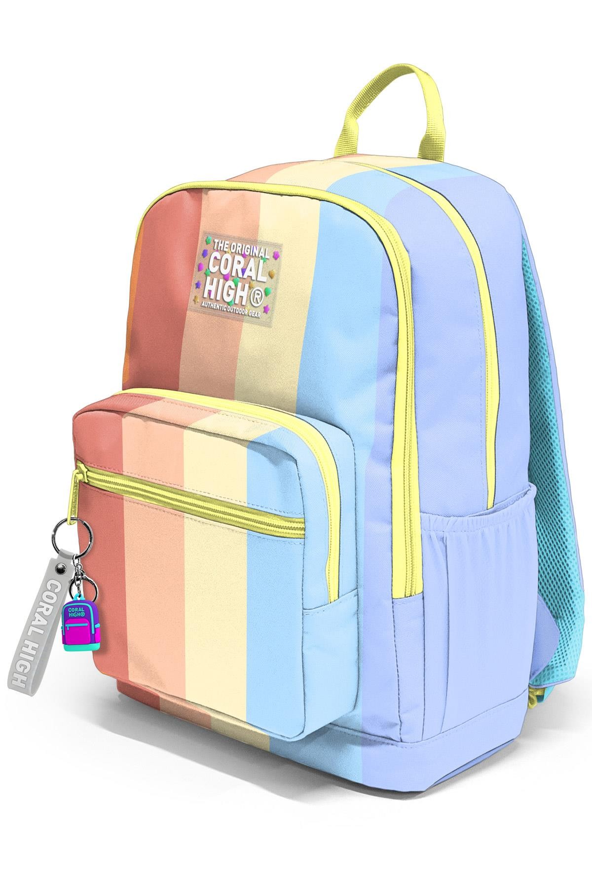 Coral High Renkli Çizgili Okul Sırt Çantası 23680