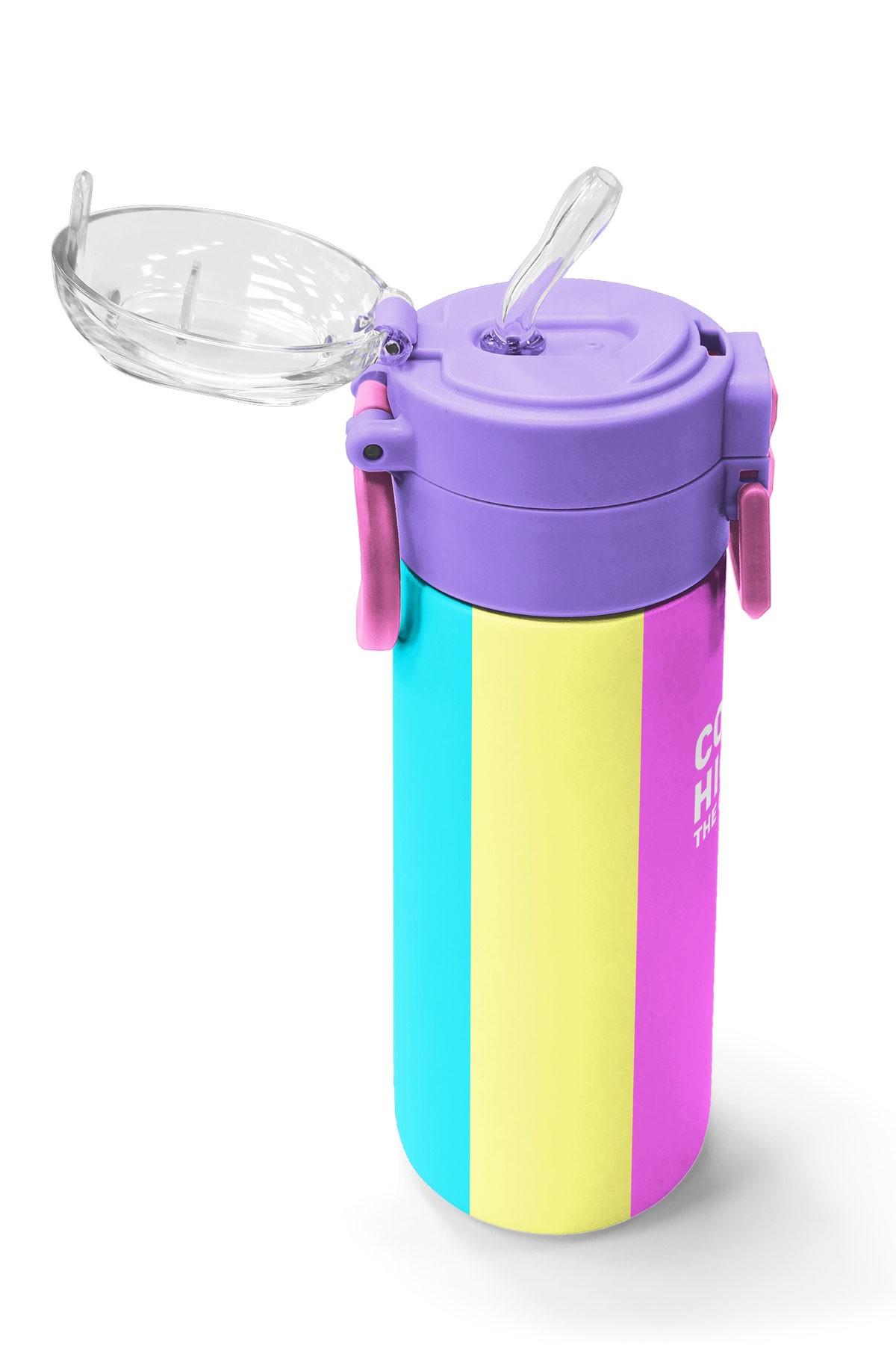 Coral High Kids Çok Renkli Desenli Pipetli ve Direkt İçim Çelik Termos 500 ml 31876