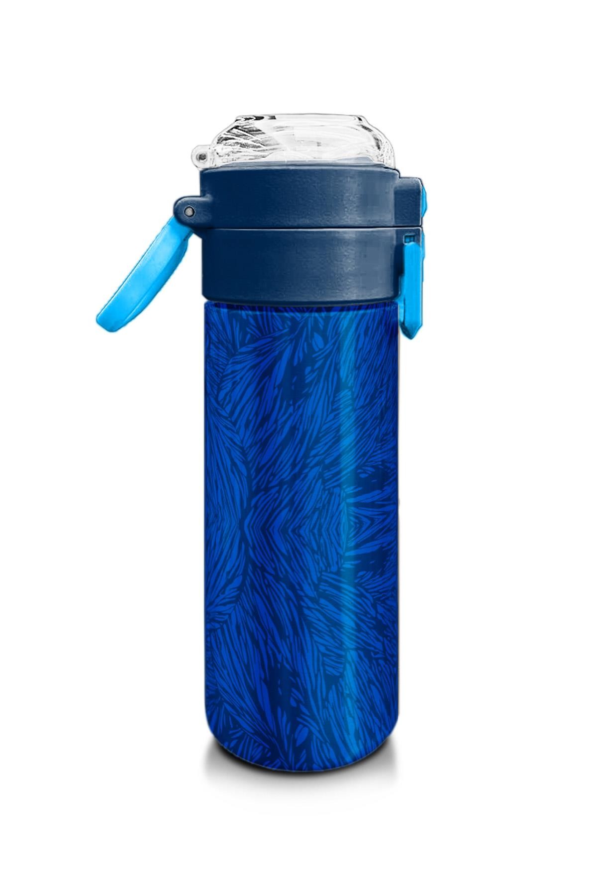 Coral High Kids Lacivert Saks Futbol Desenli Pipetli ve Direkt İçim Çelik Termos 500 ml 31897