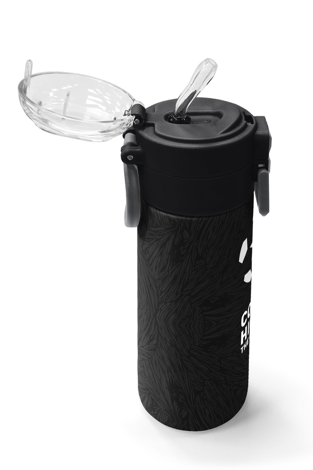 Coral High Kids Siyah Futbol Desenli Pipetli ve Direkt İçim Çelik Termos 500 ml 31898
