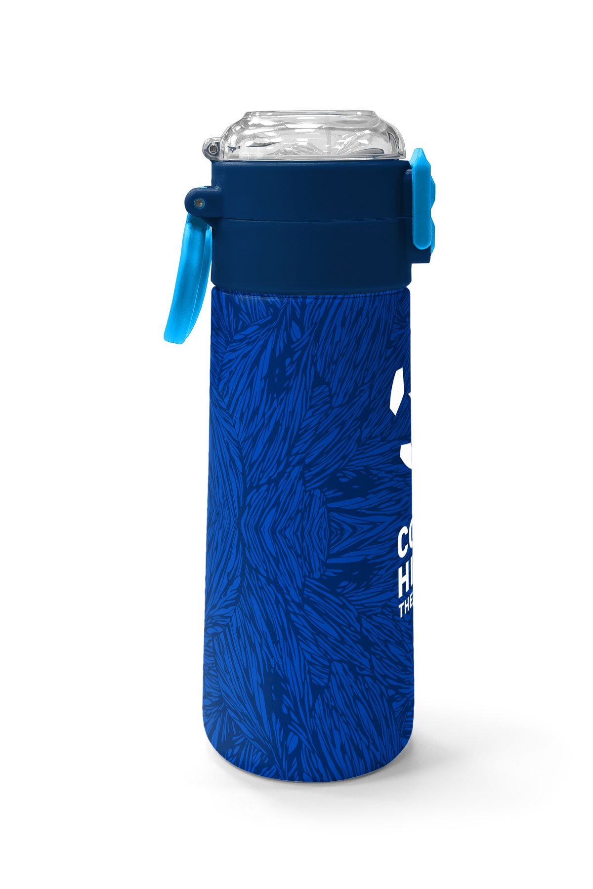 Coral High Kids Lacivert Saks Futbol Desenli Pipetli ve Direkt İçim Çelik Termos 500 ml 31897