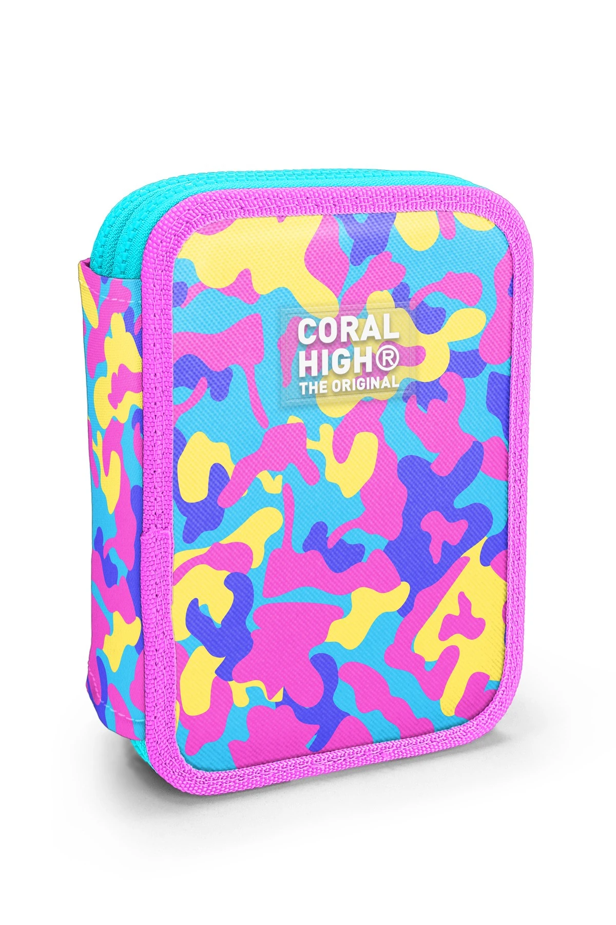 Coral High Kids Pink Yellow Lavender Camouflage Patterned Double