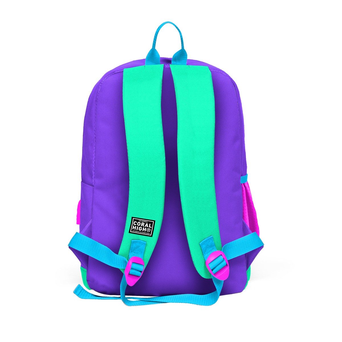 Coral High Kids Mor Renk Detaylı Dört Bölmeli USB Şarjlı Kulaklık Çıkışlı Okul Sırt Çantası 23834