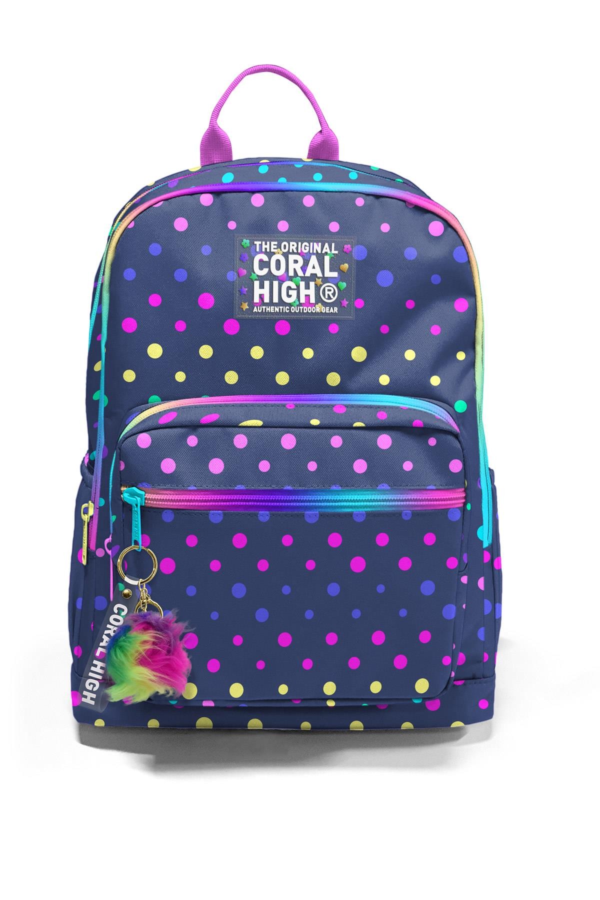 Coral High Lacivert Renkli Puantiyeli Okul Sırt Çantası 23672