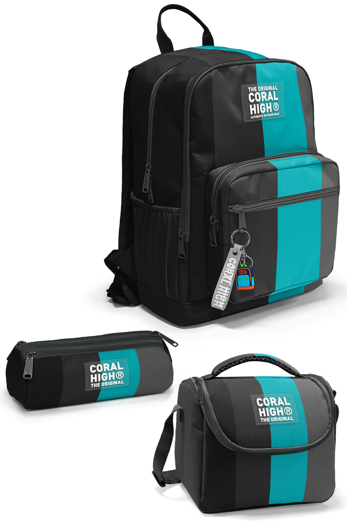Coral High Renkli Çizgili 3’lü Okul Çanta Seti SET0123696