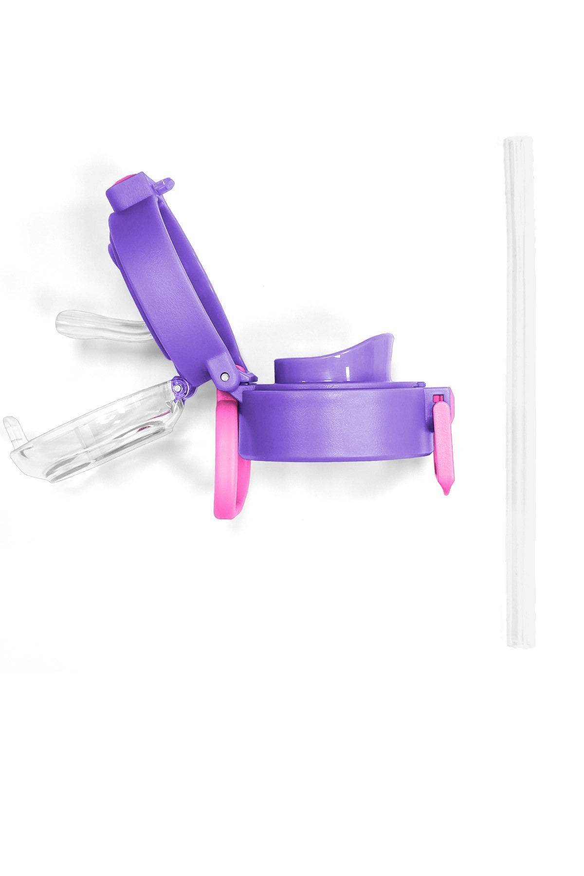 Coral High 500 ML Çelik Termos için Milka Pembe Yedek Kapak ve Pipet Kiti 1901-K