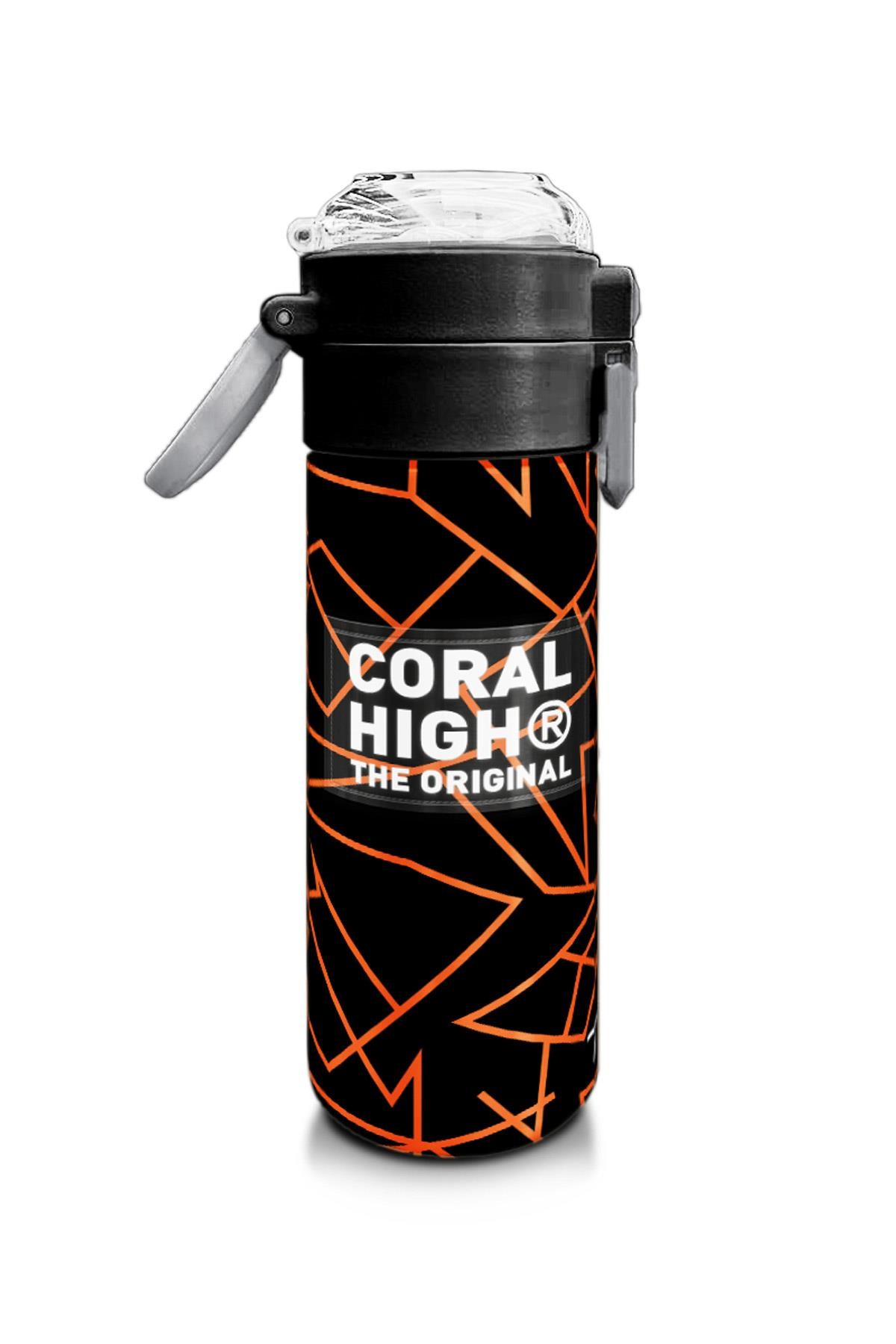 Coral High Kids Siyah Basketbol Desenli Pipetli ve Direkt İçim Çelik Termos 500 ml 31852