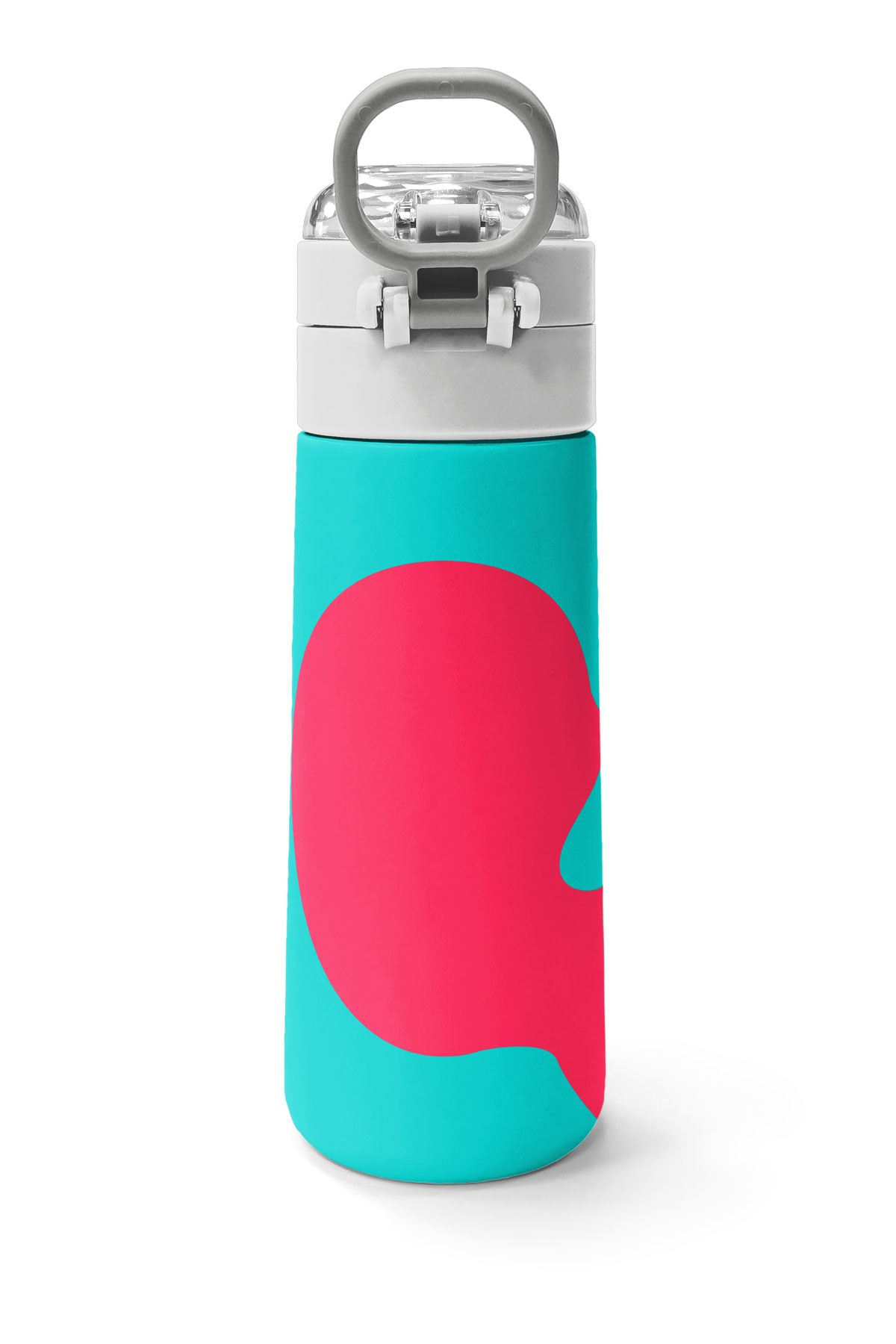 Coral High Kids Neon Mercan Turkuaz Desenli Pipetli ve Direkt İçim Çelik Termos 500 ml 31885