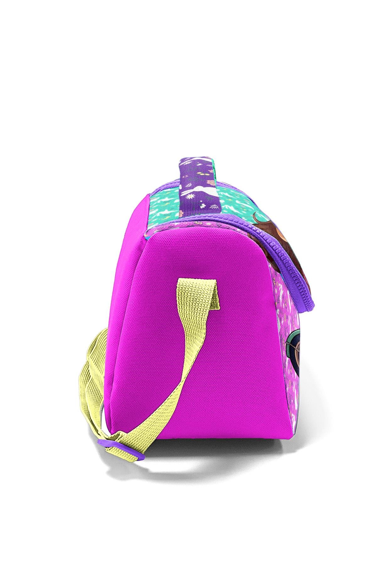 Coral High Kids Mor Pembe Bisikletli Kız Desenli Thermo Beslenme Çantası 12791
