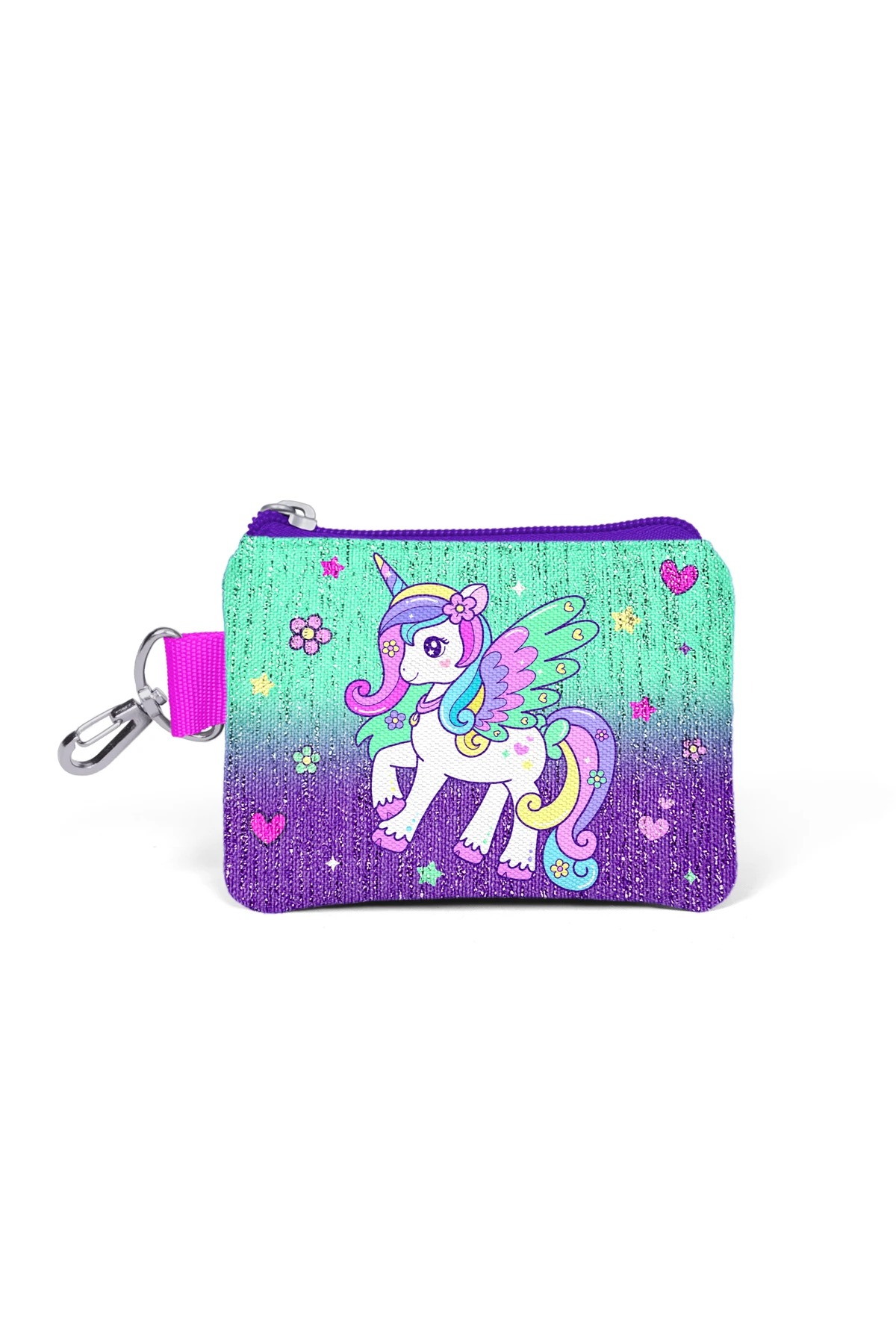 Coral High Kids Mor Su Yeşili Unicorn Desenli Bozuk Para Çantası 21869
