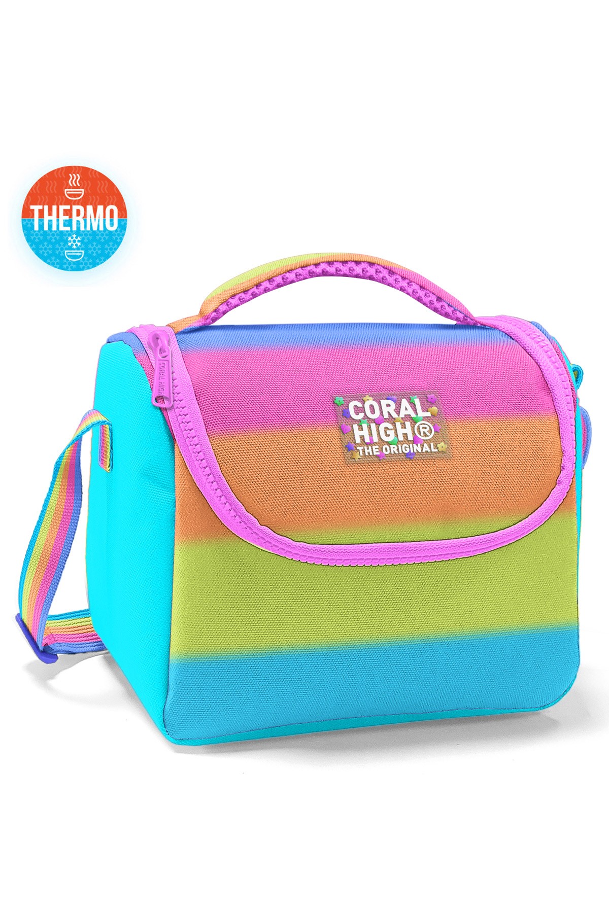 Coral High Kids Renkli Çizgili Thermo Beslenme Çantası 11786