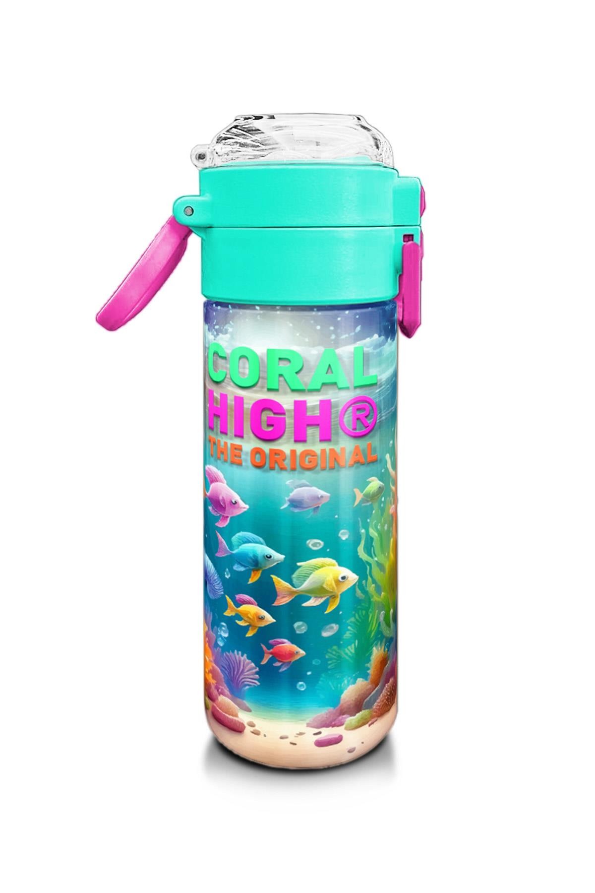 Coral High Kids Denizatı Desenli Pipetli ve Direkt İçim Çelik Termos 500 ml 31988