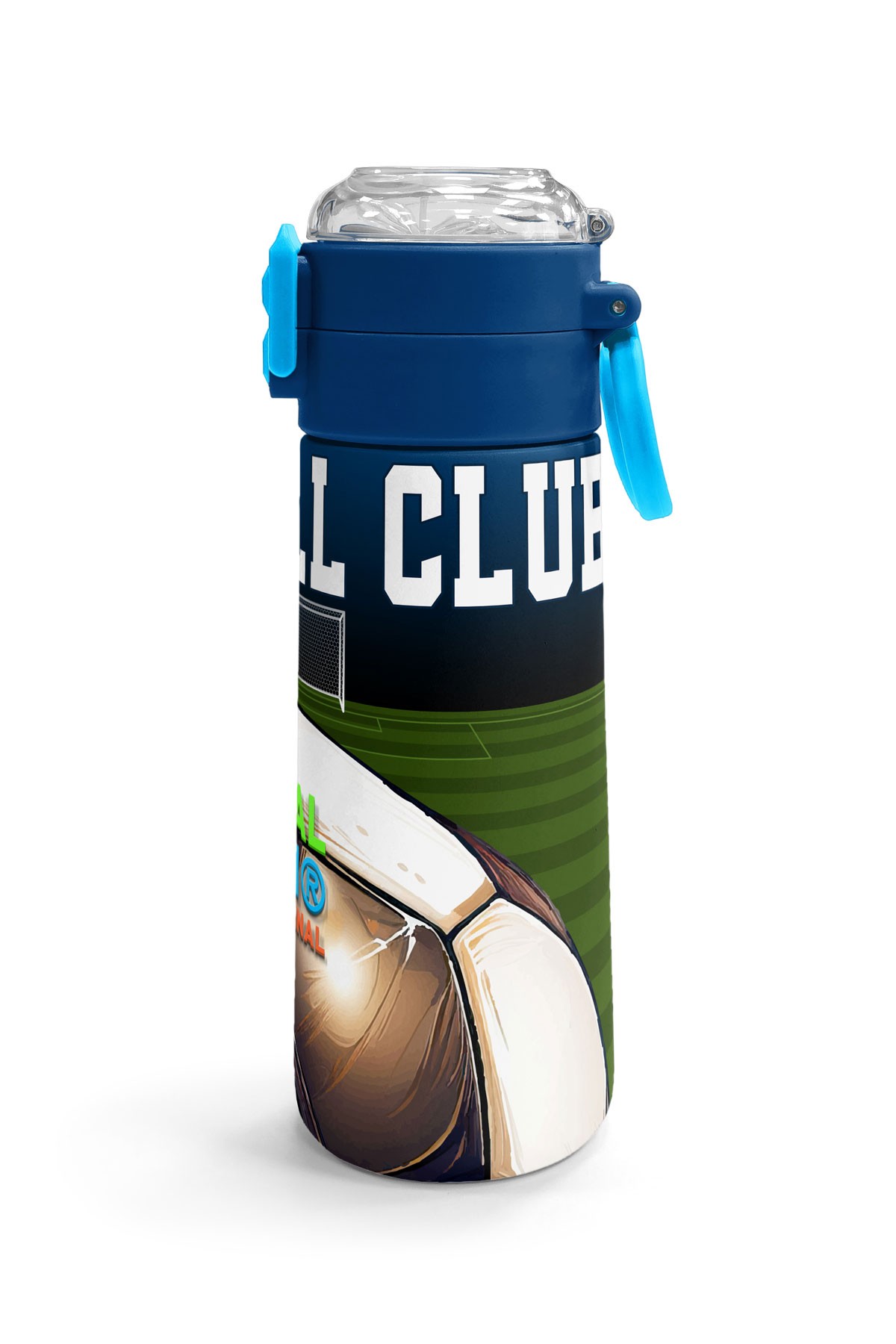 Coral High Kids Lacivert Futbol Desenli Pipetli ve Direkt İçim Çelik Termos 500 ml 31995