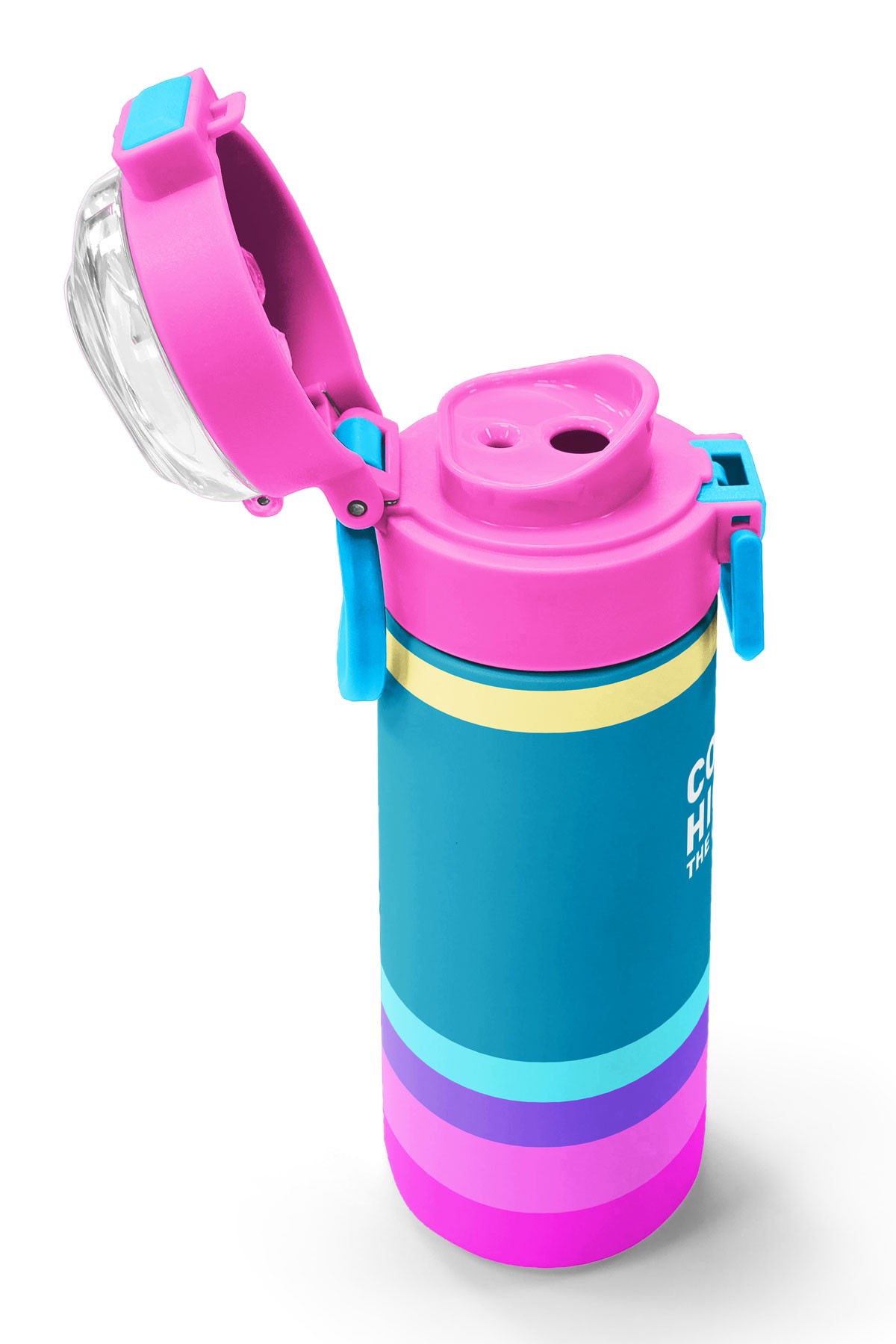 Coral High Kids Pembe Pastel Renkli Pipetli ve Direkt İçim Çelik Termos 500 ml 31960