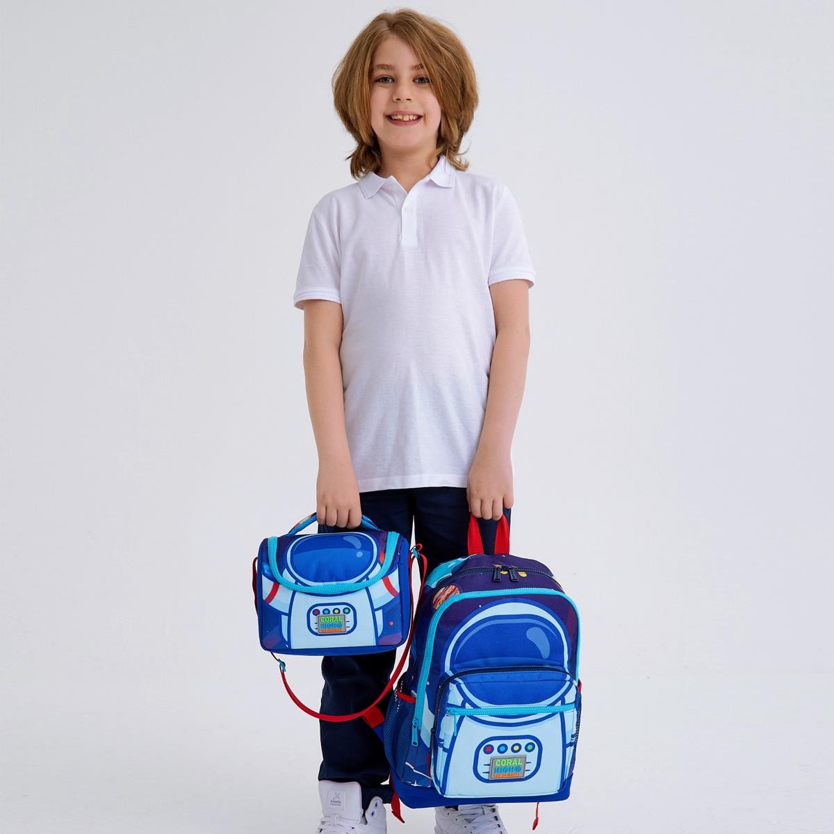 Coral High Kids Saks Mavi Astronot Desenli 3’lü Okul Çanta Seti SET0123724