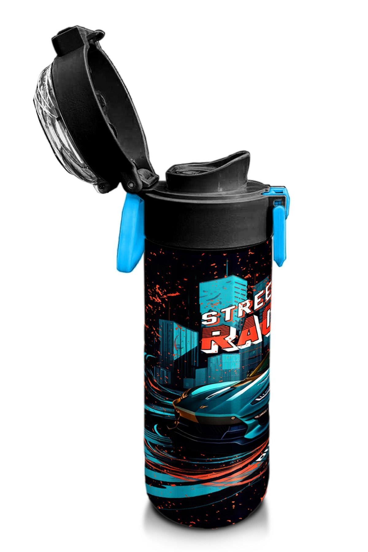Coral High Kids Nefti Yarış Arabası Desenli Pipetli ve Direkt İçim Çelik Termos 500 ml 31966