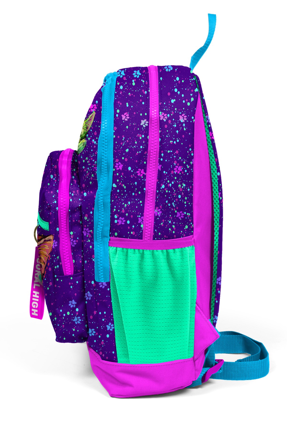Coral High Kids Mor Pembe Kedi Desenli Dört Bölmeli Okul Sırt Çantası 23732