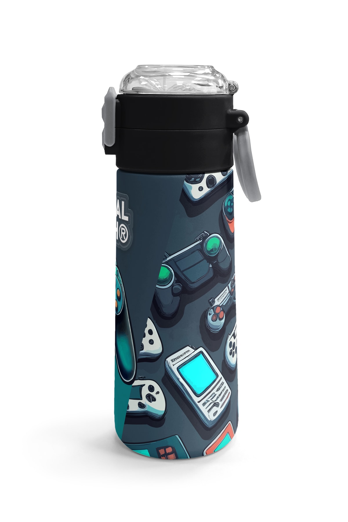 Coral High Kids Nefti Gamer Desenli Pipetli ve Direkt İçim Çelik Termos 500 ml 31861