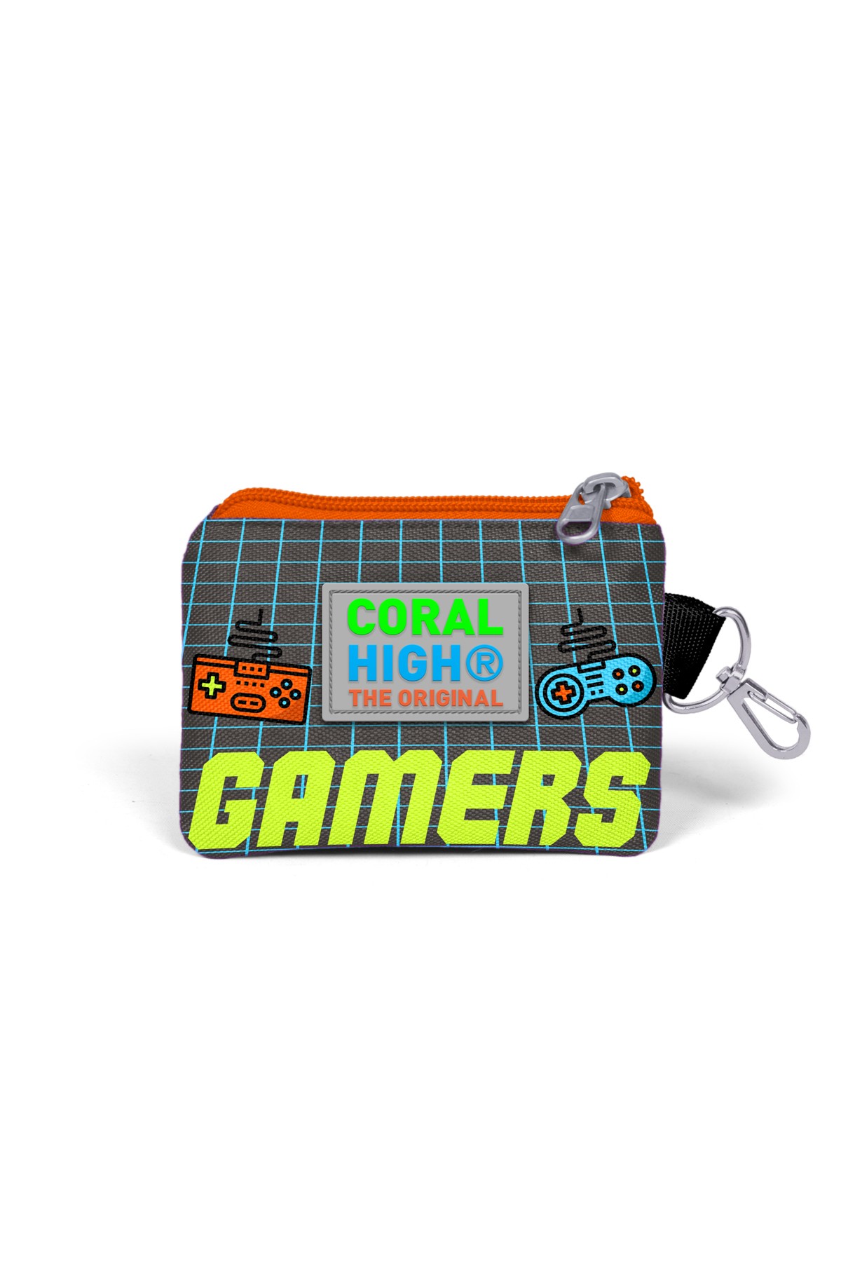 Coral High Kids Gri Turuncu Gamer Desenli Bozuk Para Çantası 21846